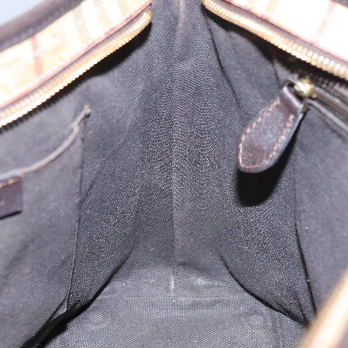 BURBERRY Nova Check Tote Bag PVC Leather Beige Auth yk16711