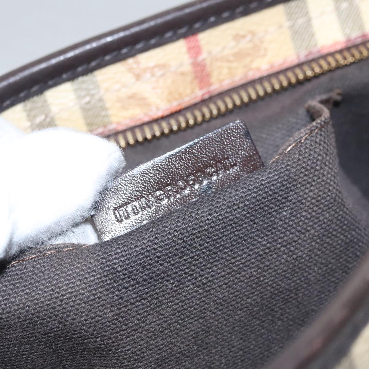 BURBERRY Nova Check Tote Bag PVC Leather Beige Auth yk16711