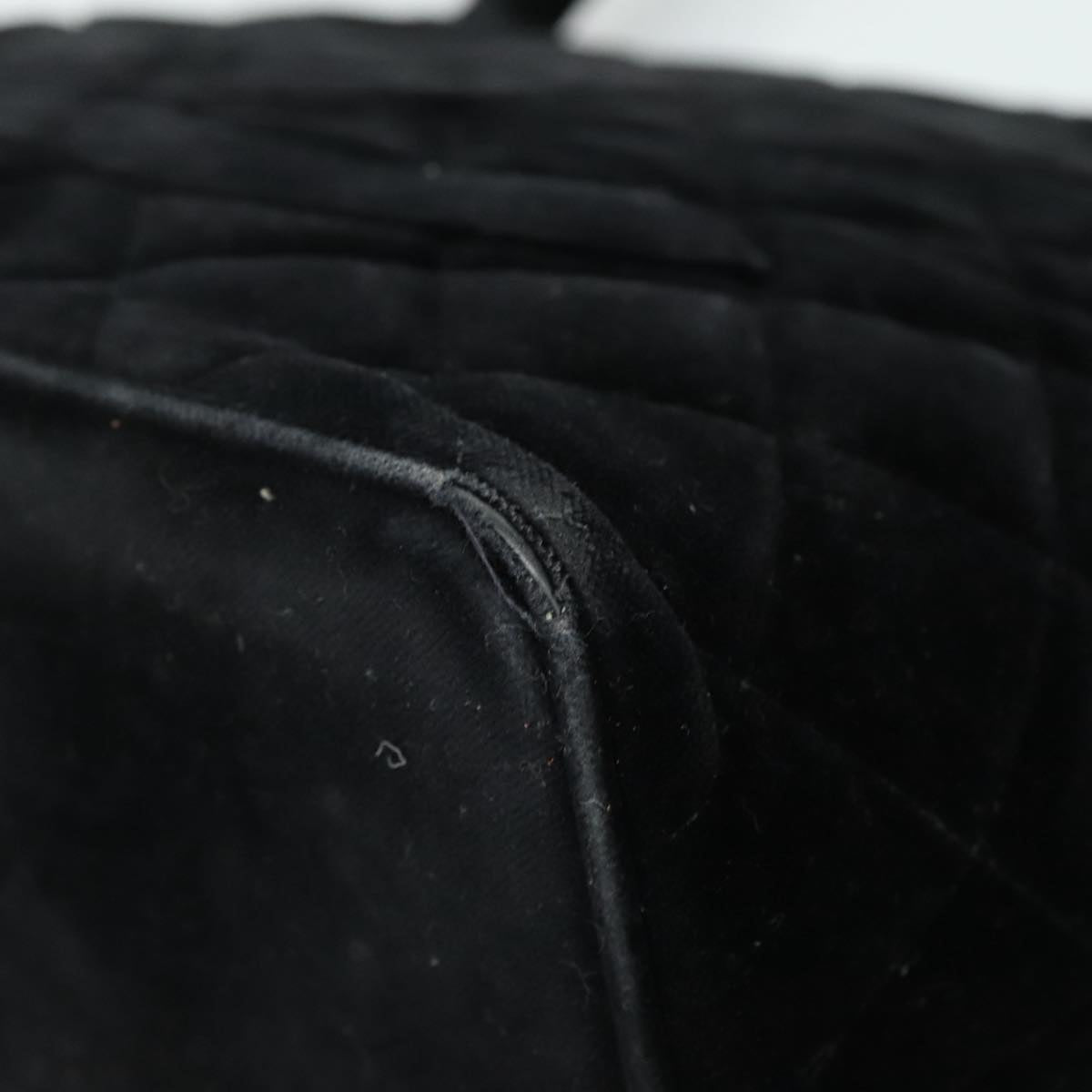 CHANEL Matelasse Standard Tote Bag Velor Black CC Auth yk16770