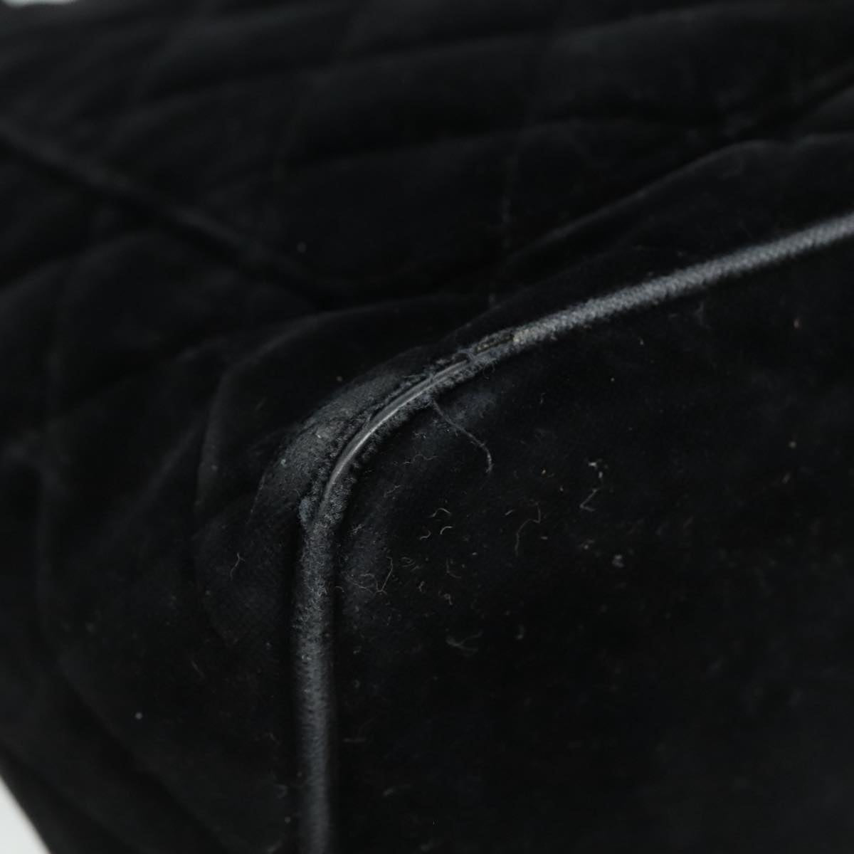 CHANEL Matelasse Standard Tote Bag Velor Black CC Auth yk16770