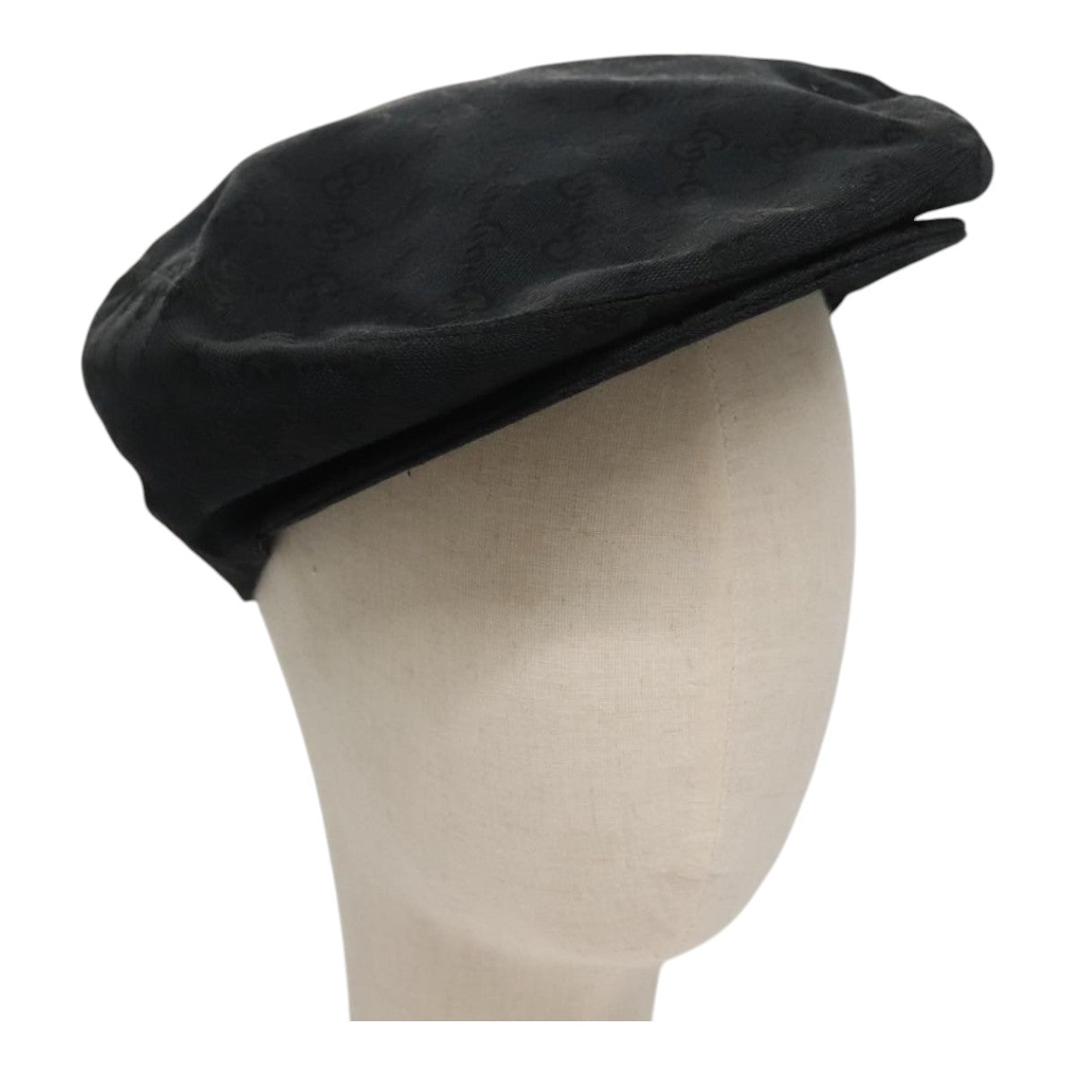 GUCCI GG Canvas Hunting Cap Hat S Black Auth yk16802V