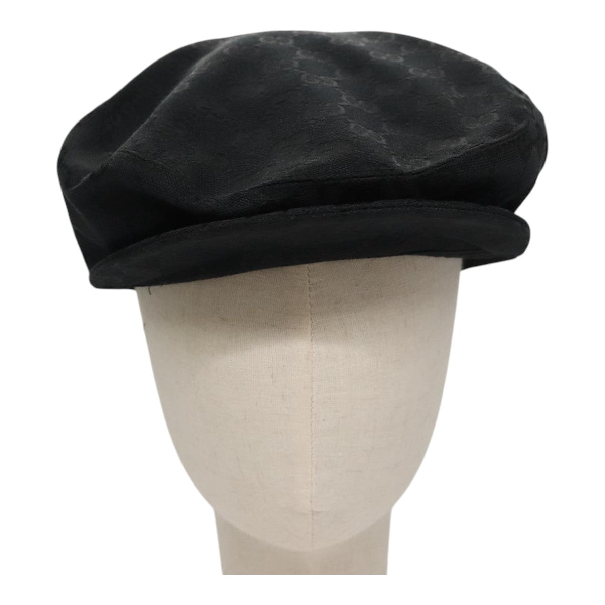 GUCCI GG Canvas Hunting Cap Hat S Black Auth yk16802V
