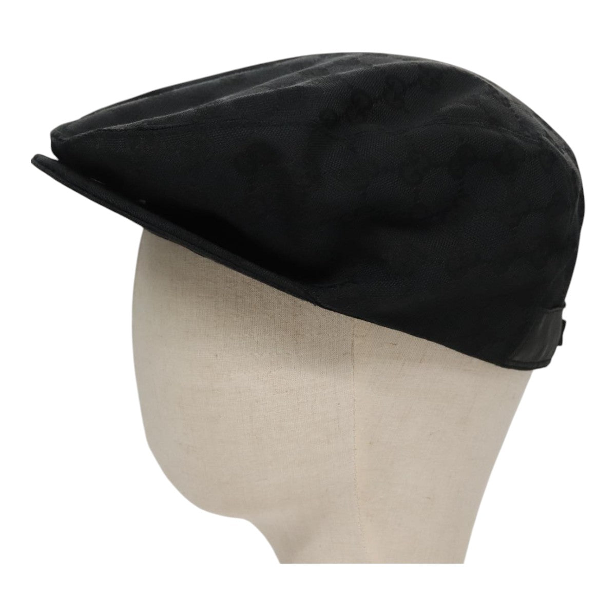 GUCCI GG Canvas Hunting Cap Hat S Black Auth yk16802V
