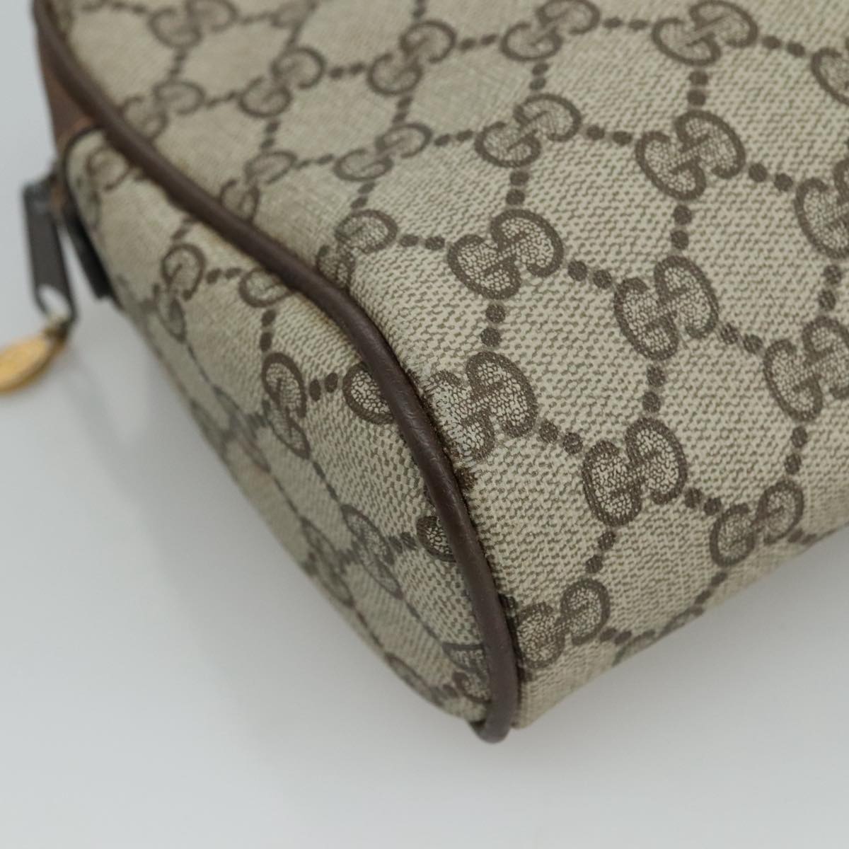 GUCCI GG Supreme Web Sherry Line Clutch Bag PVC Beige 40 014 3553 Auth yk16813