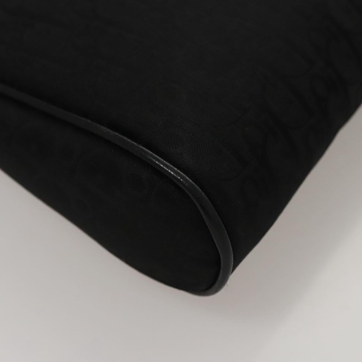 Christian Dior Trotter Canvas Clutch Bag Gold Black Auth yk16815