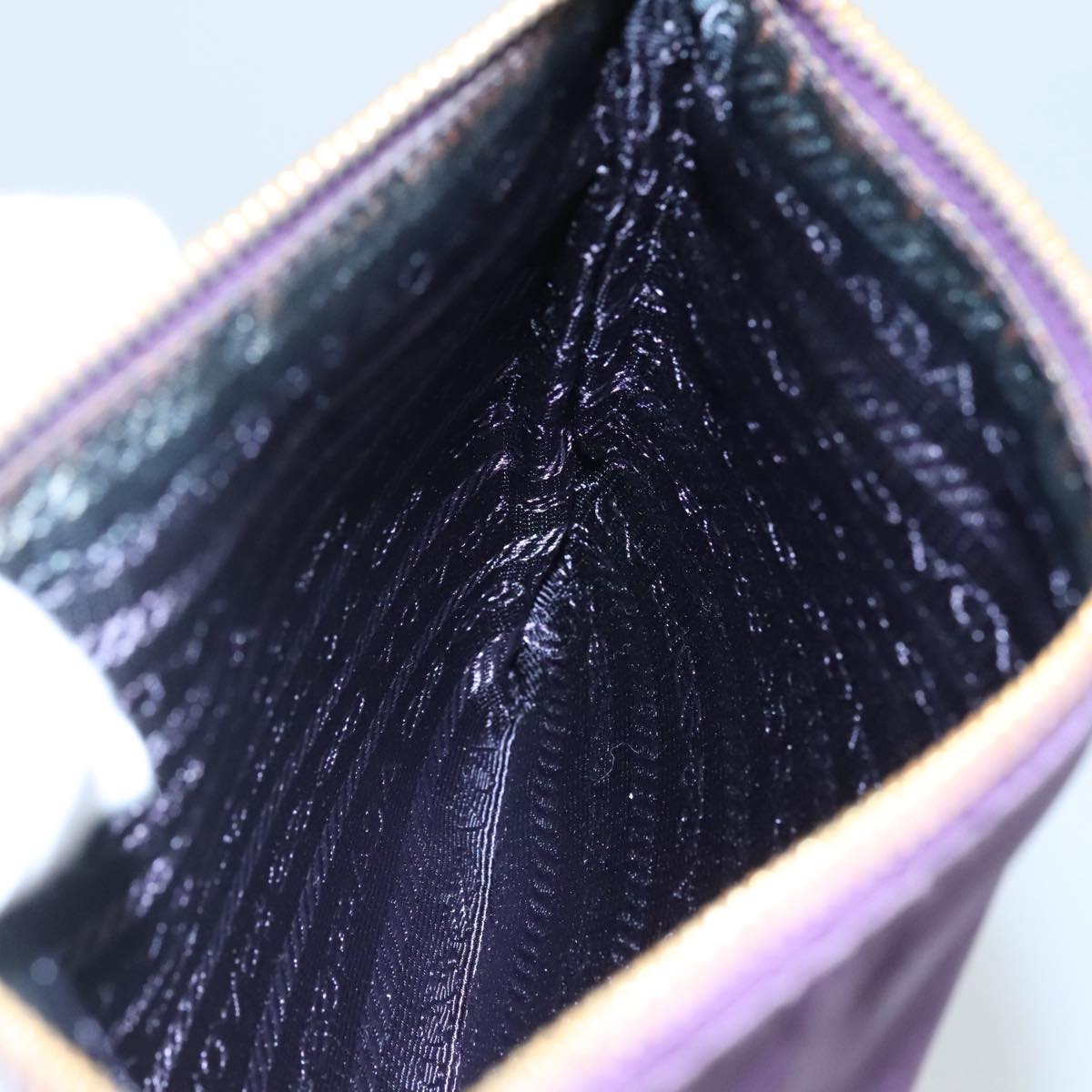 PRADA Pouch Nylon Purple Auth yk16822