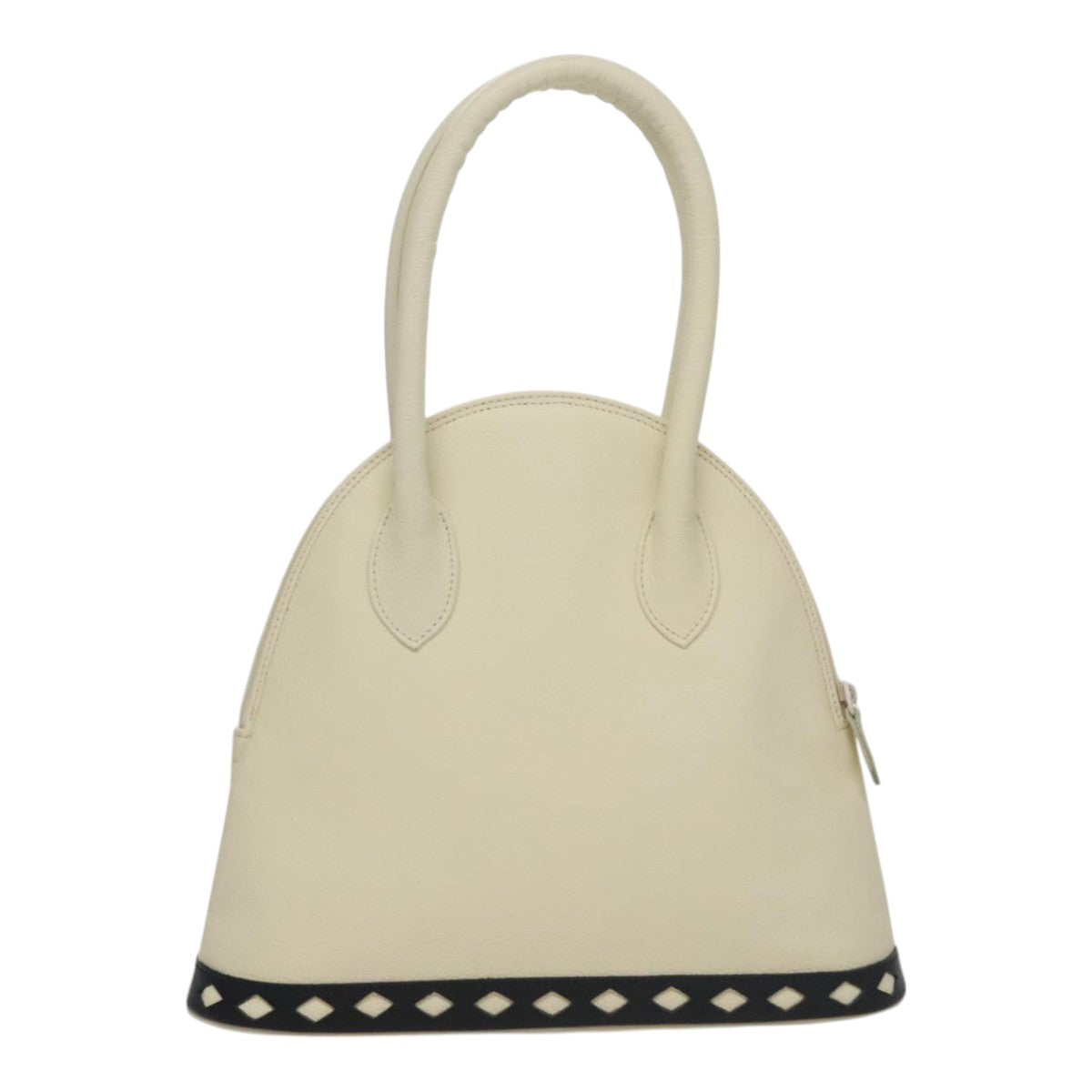 SAINT LAURENT Hand Bag Leather White Auth yk16838