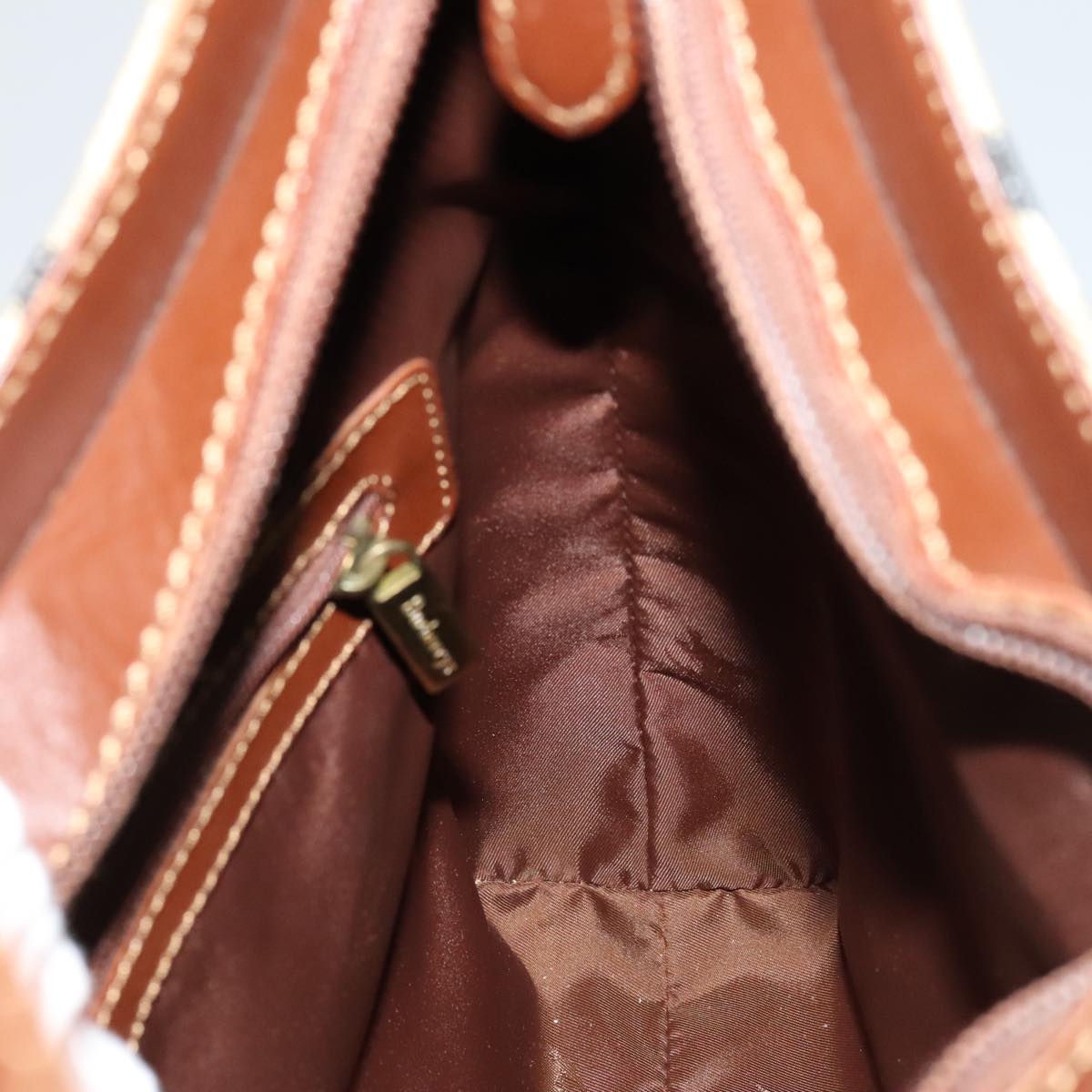 BURBERRY Nova Check Shoulder Bag PVC Leather Beige Auth yk16862