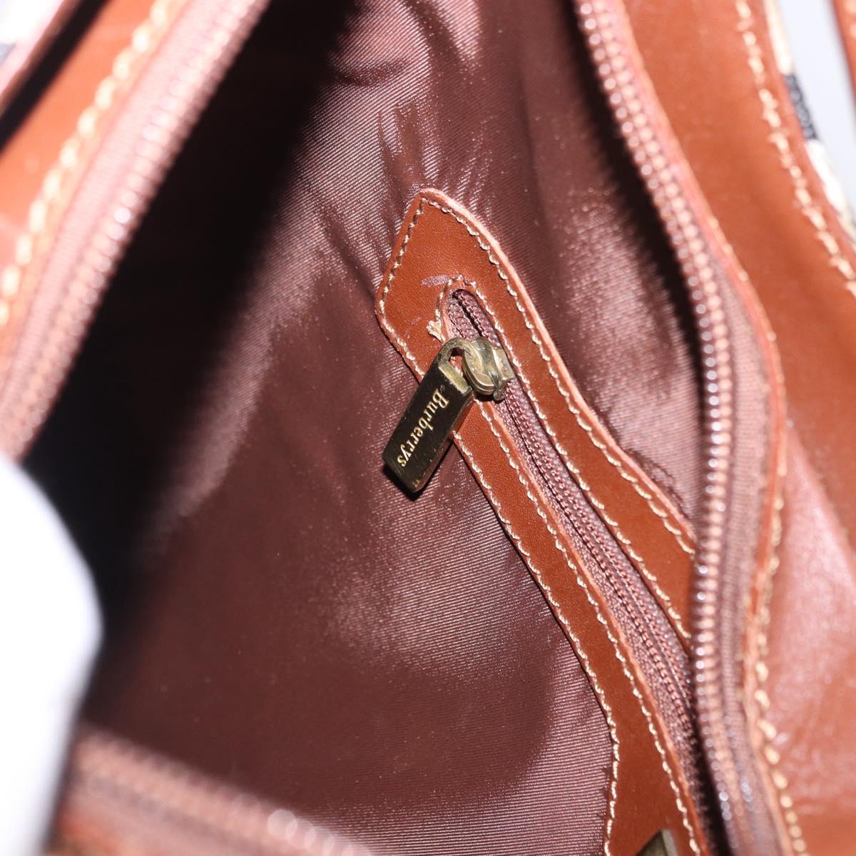 BURBERRY Nova Check Shoulder Bag PVC Leather Beige Auth yk16862