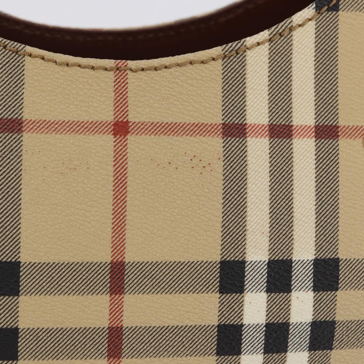BURBERRY Nova Check Shoulder Bag PVC Leather Beige Auth yk16862