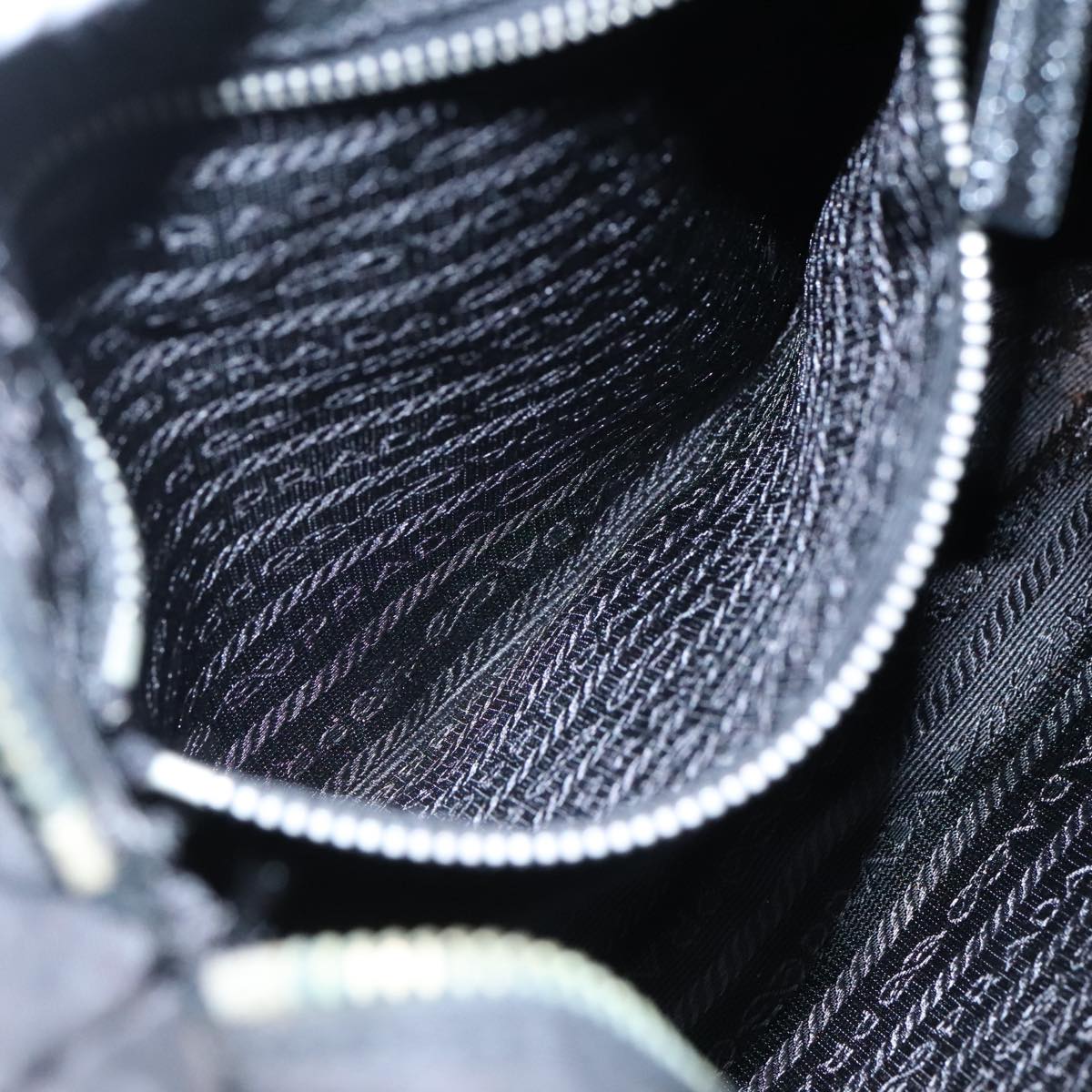 PRADA Quilted Shoulder Bag Nylon Black Auth yk16865