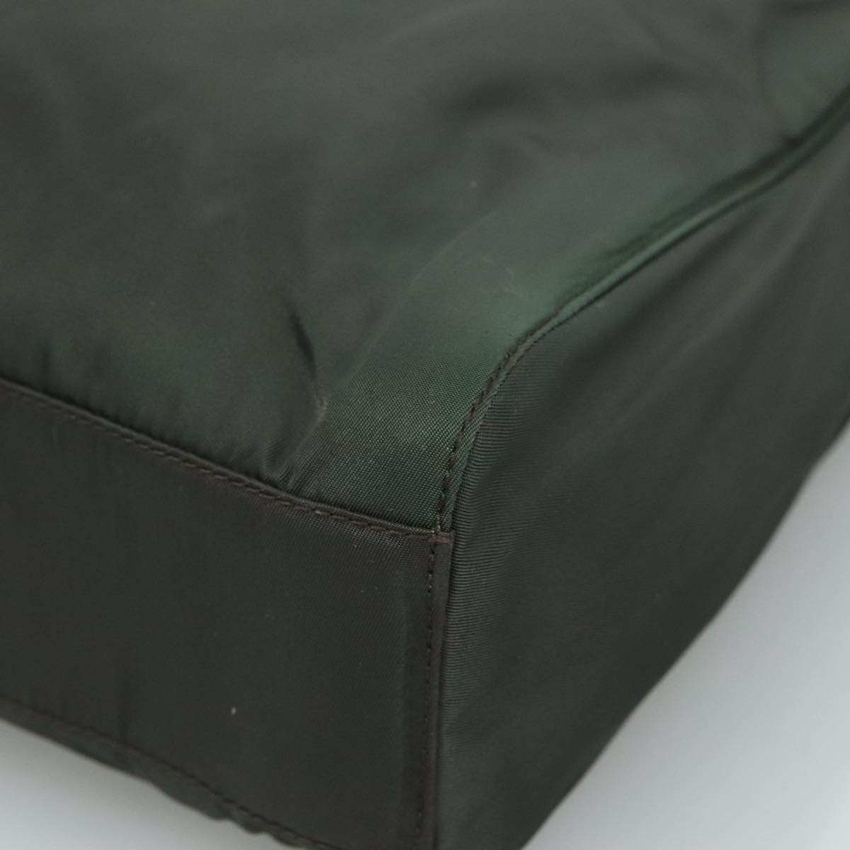 PRADA Chain Shoulder Bag Nylon Khaki Auth yk16918