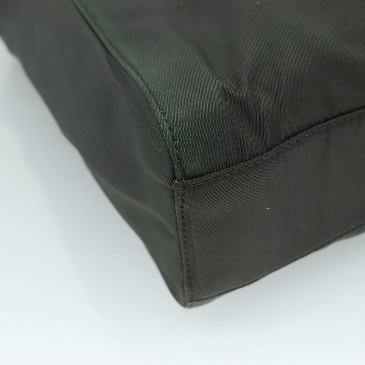 PRADA Chain Shoulder Bag Nylon Khaki Auth yk16918