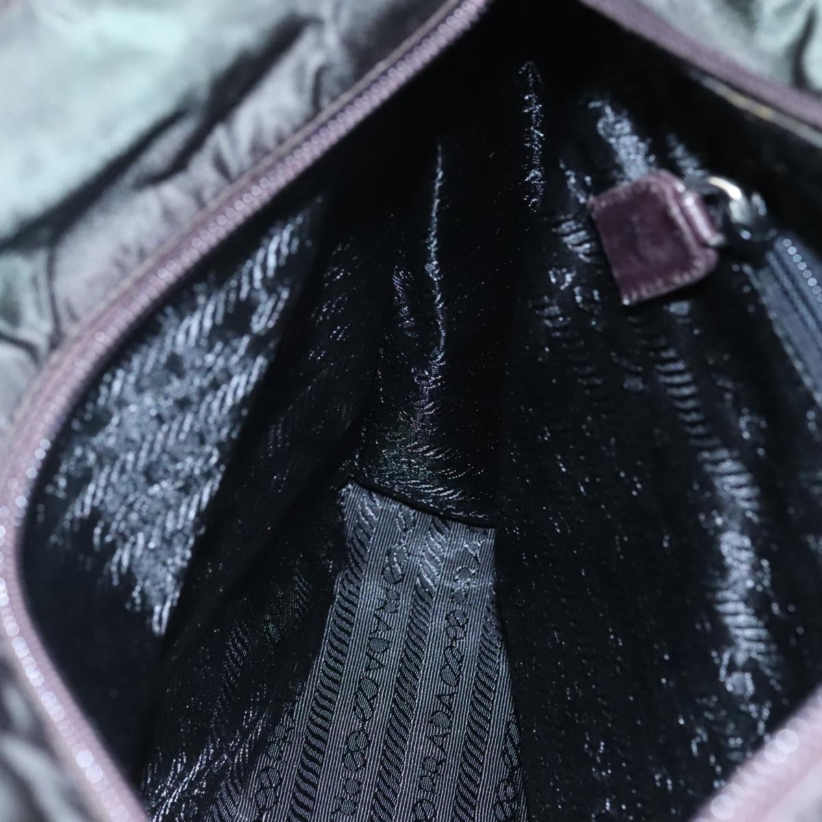 PRADA Chain Shoulder Bag Nylon Khaki Auth yk16918