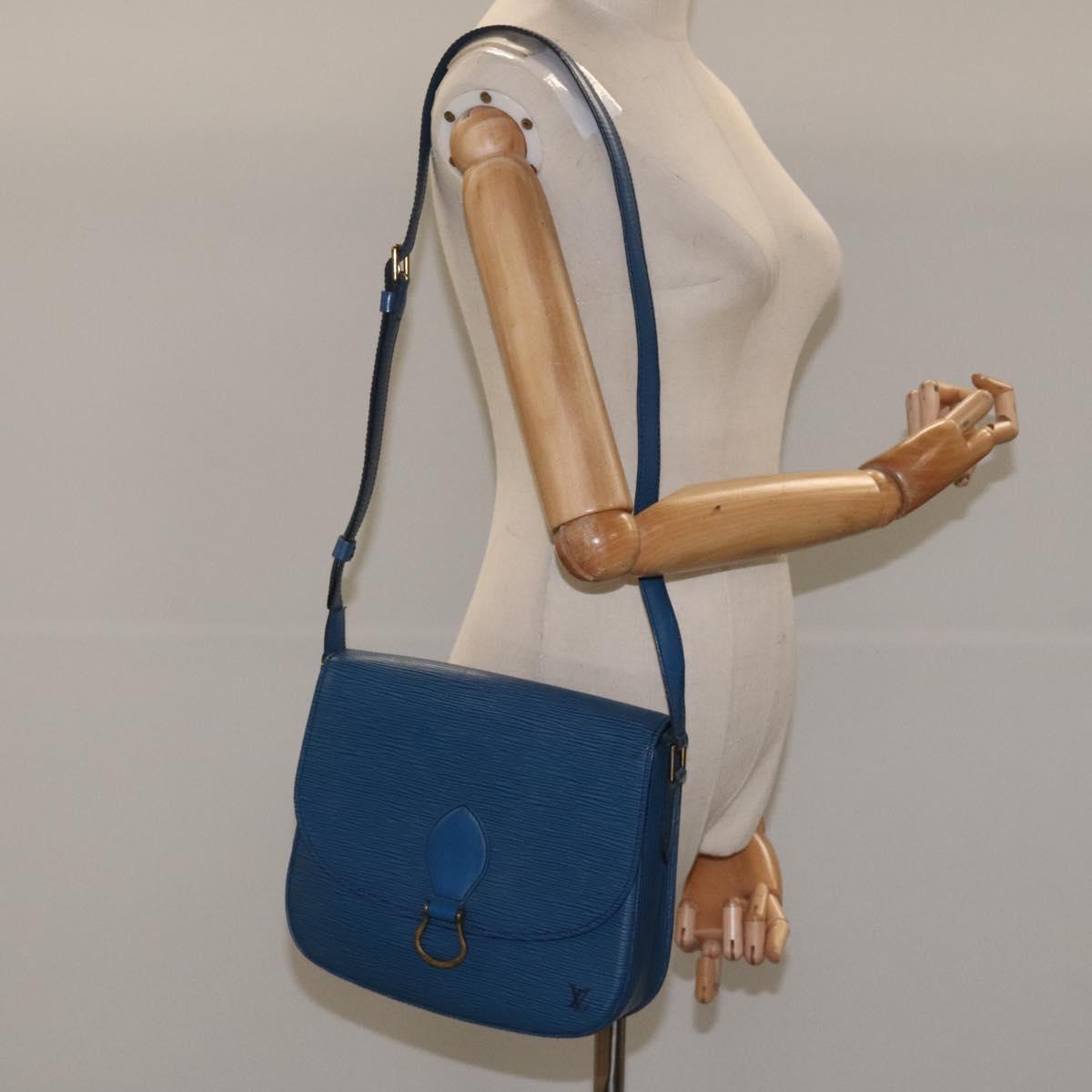 LOUIS VUITTON Epi Saint Cloud GM Shoulder Bag Toledo Blue M52195 LV Auth yk16925