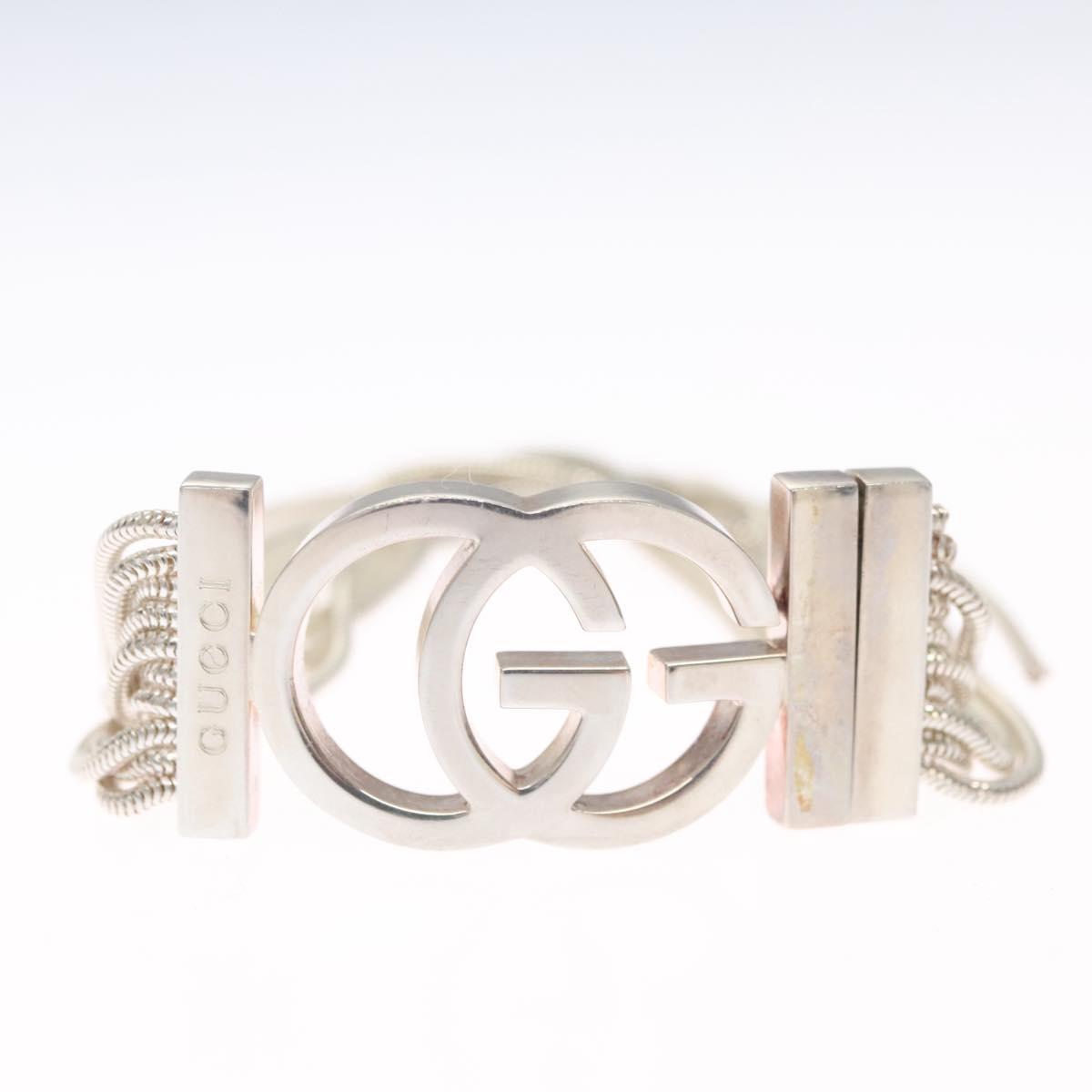 GUCCI Interlocking Bracelet Ag925 Silver Auth yk16929
