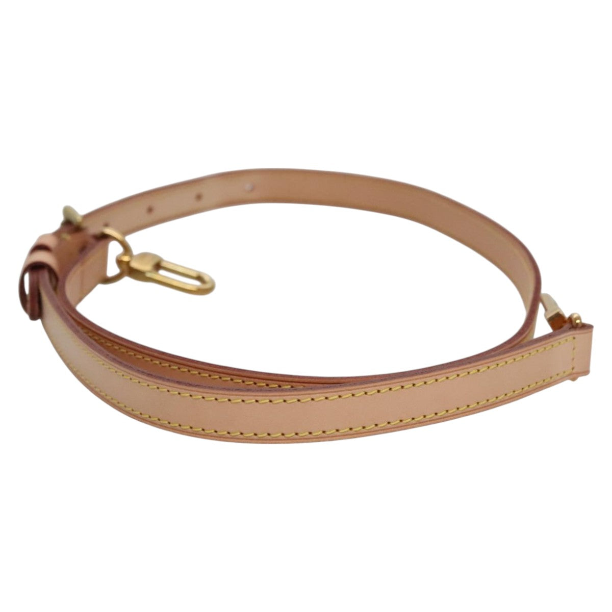 LOUIS VUITTON Adjustable Shoulder Strap Leather 34.3""-39.4"" Beige Auth yk16931