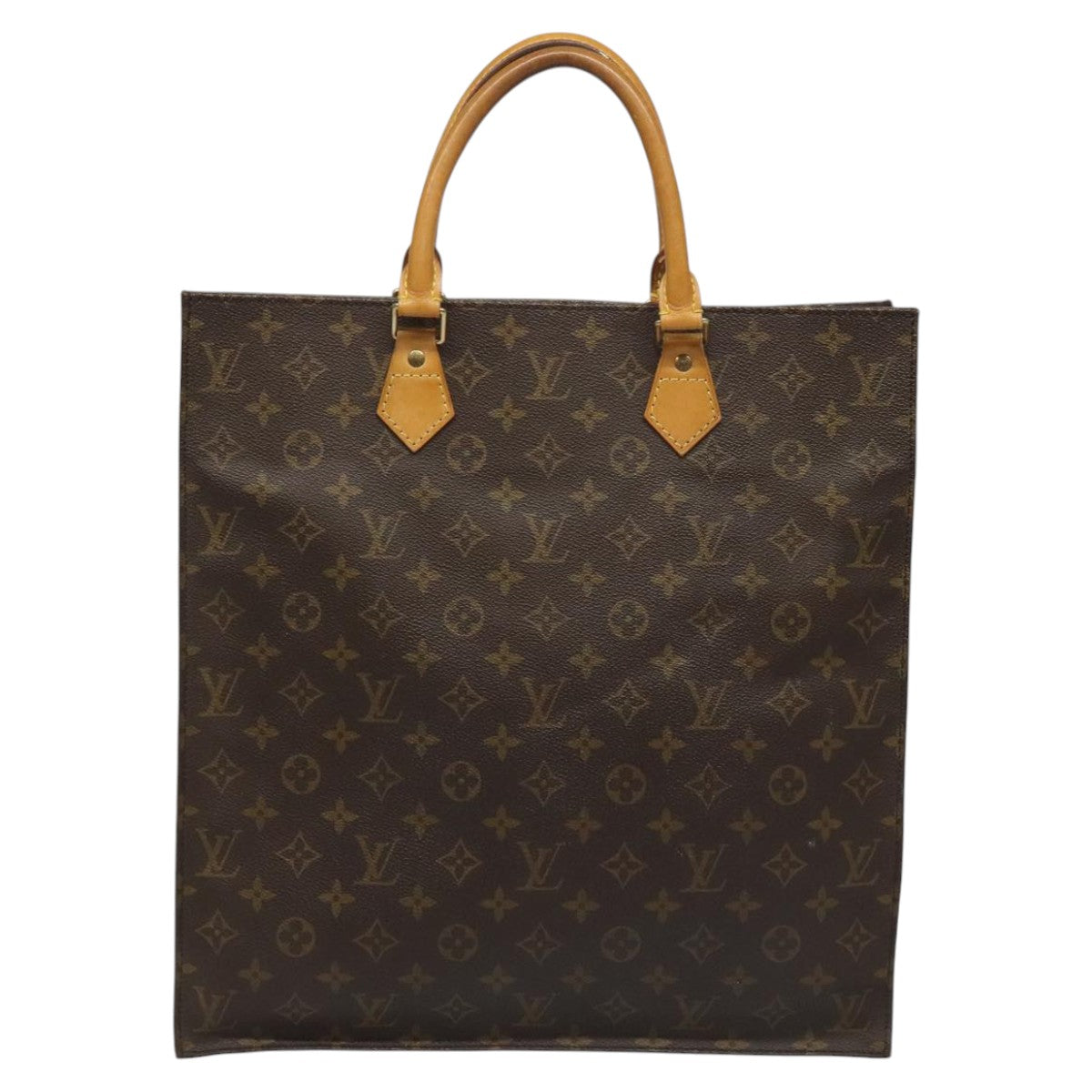 LOUIS VUITTON Monogram Sac Plat Hand Bag M51140 LV Auth yk16972