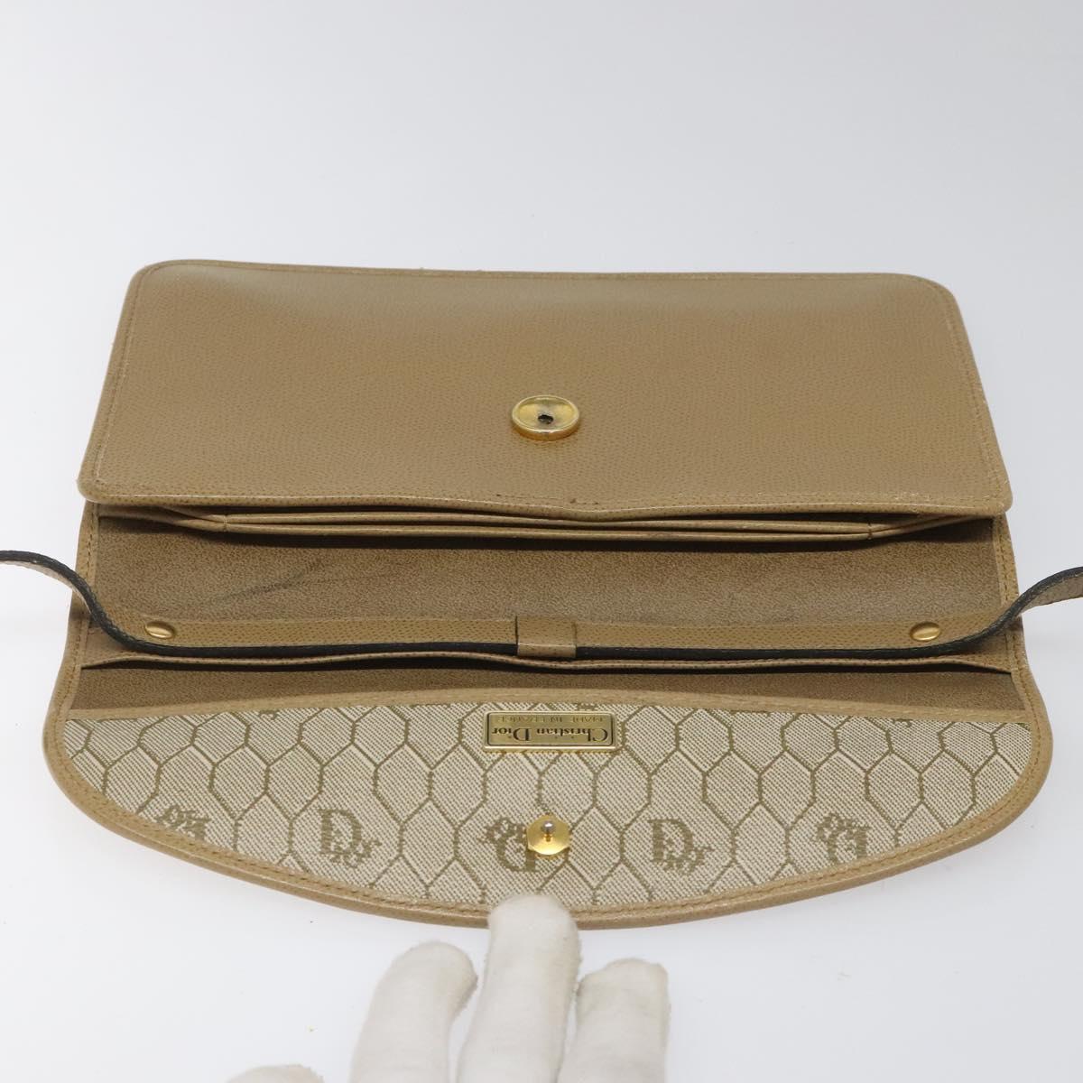 Christian Dior Shoulder Bag Leather Beige Auth yk17006