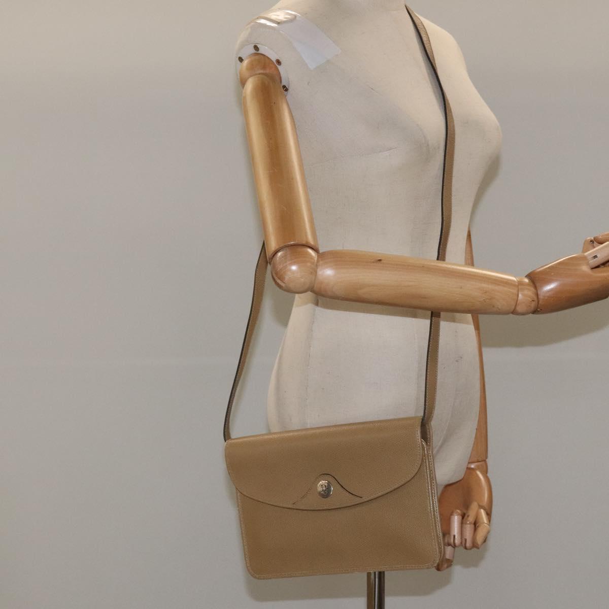Christian Dior Shoulder Bag Leather Beige Auth yk17006