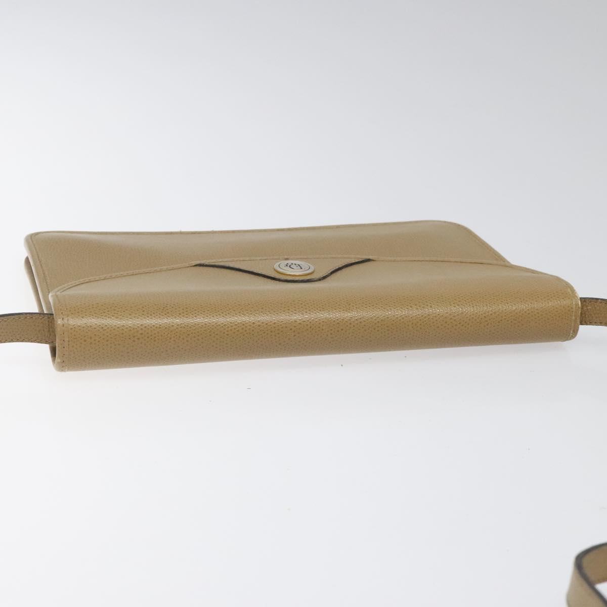 Christian Dior Shoulder Bag Leather Beige Auth yk17006