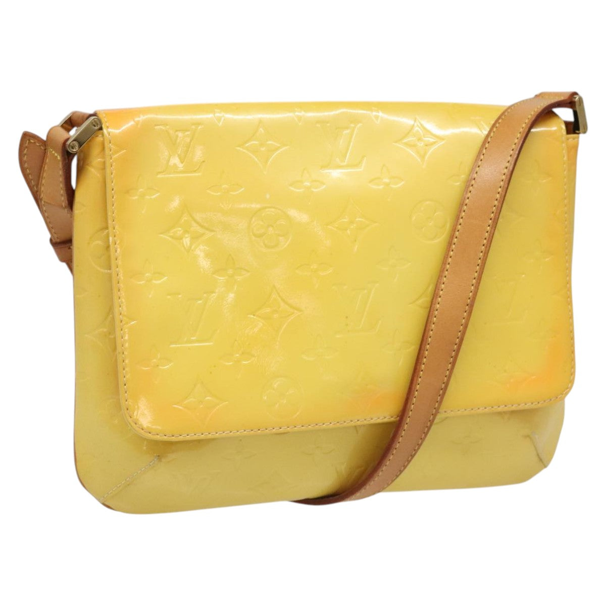LOUIS VUITTON Monogram Vernis Thompson Street Bag Yellow M91071 LV Auth yk17007