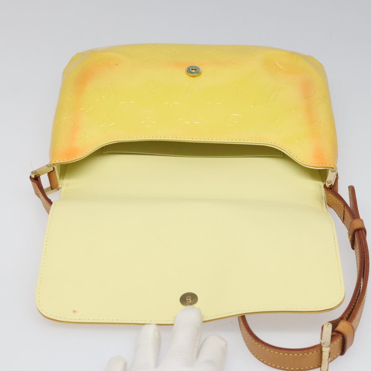 LOUIS VUITTON Monogram Vernis Thompson Street Bag Yellow M91071 LV Auth yk17007