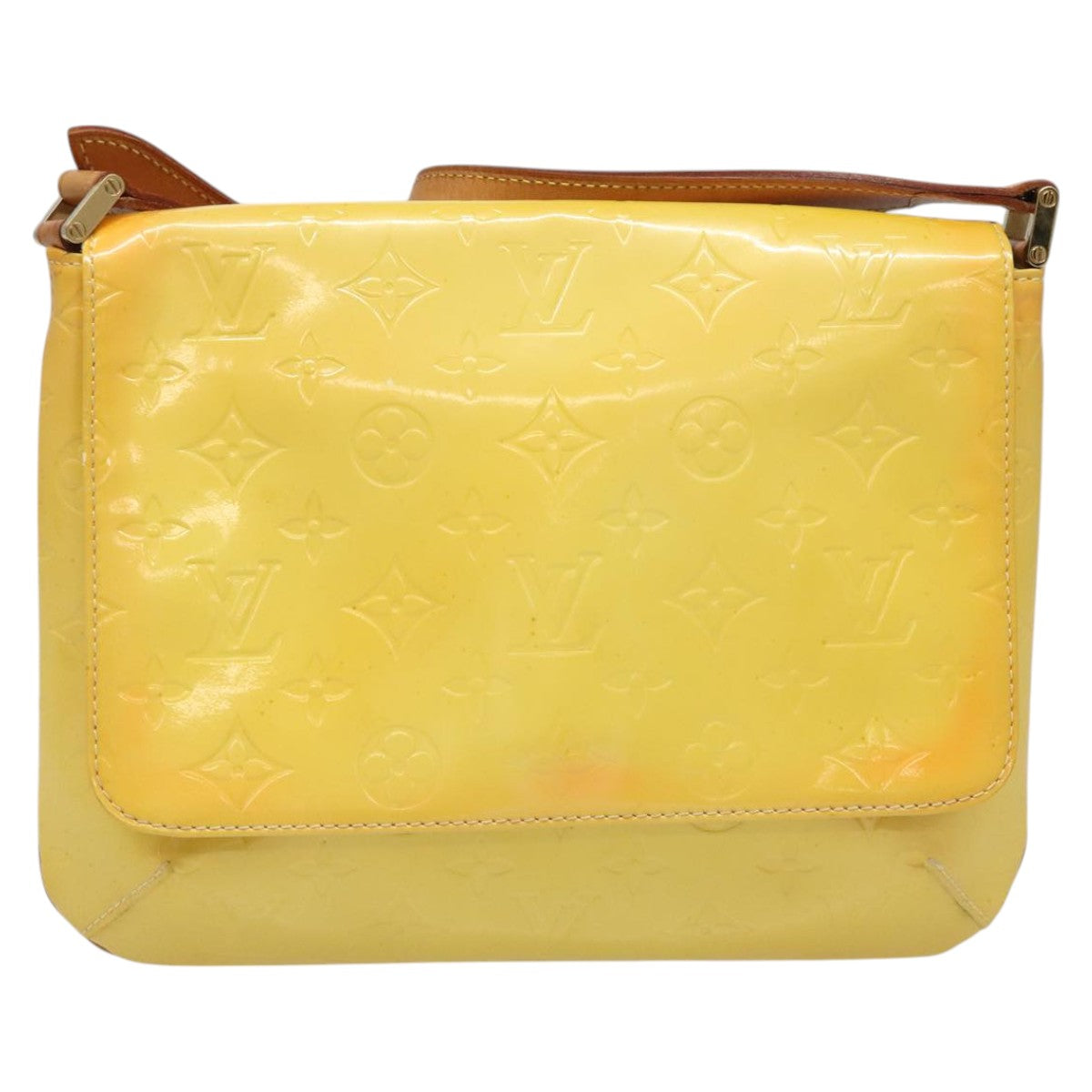 LOUIS VUITTON Monogram Vernis Thompson Street Bag Yellow M91071 LV Auth yk17007