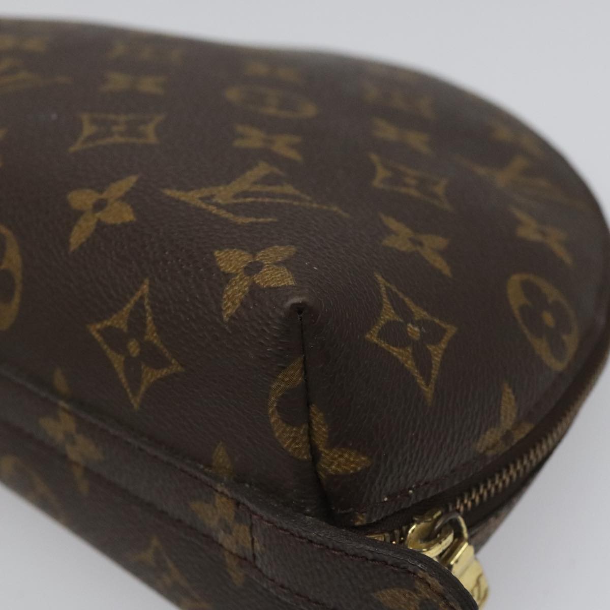 LOUIS VUITTON Monogram Trousse Demi Ronde Cosmetic Pouch M47520 LV Auth yk17035