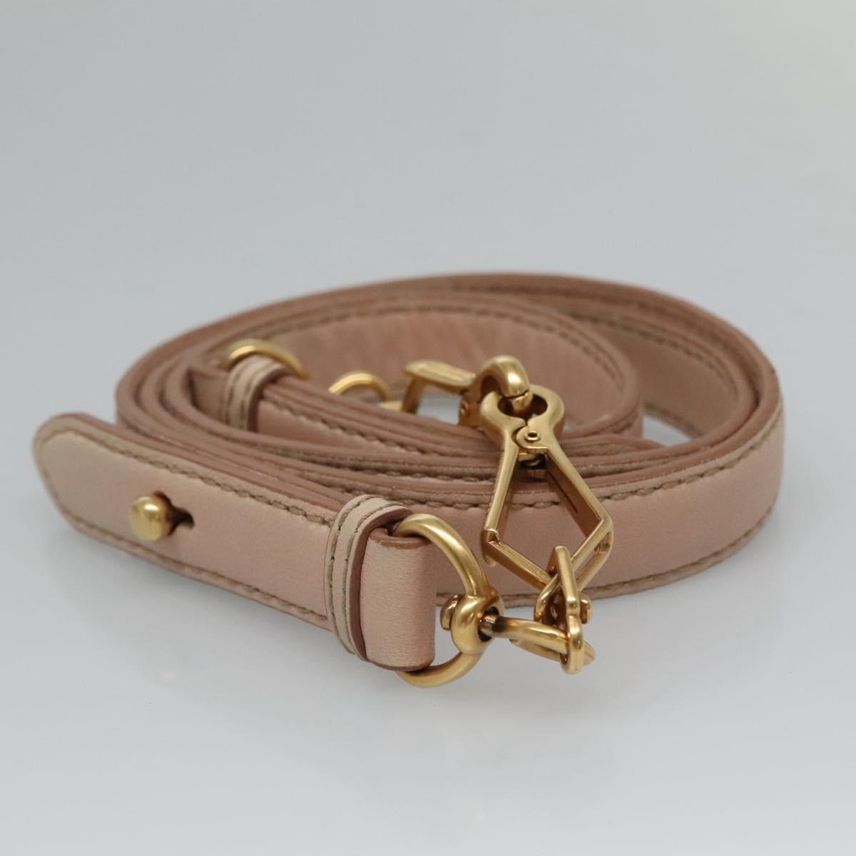 Miu Miu Tote Bag Leather 2way Pink Gold Auth yk17069