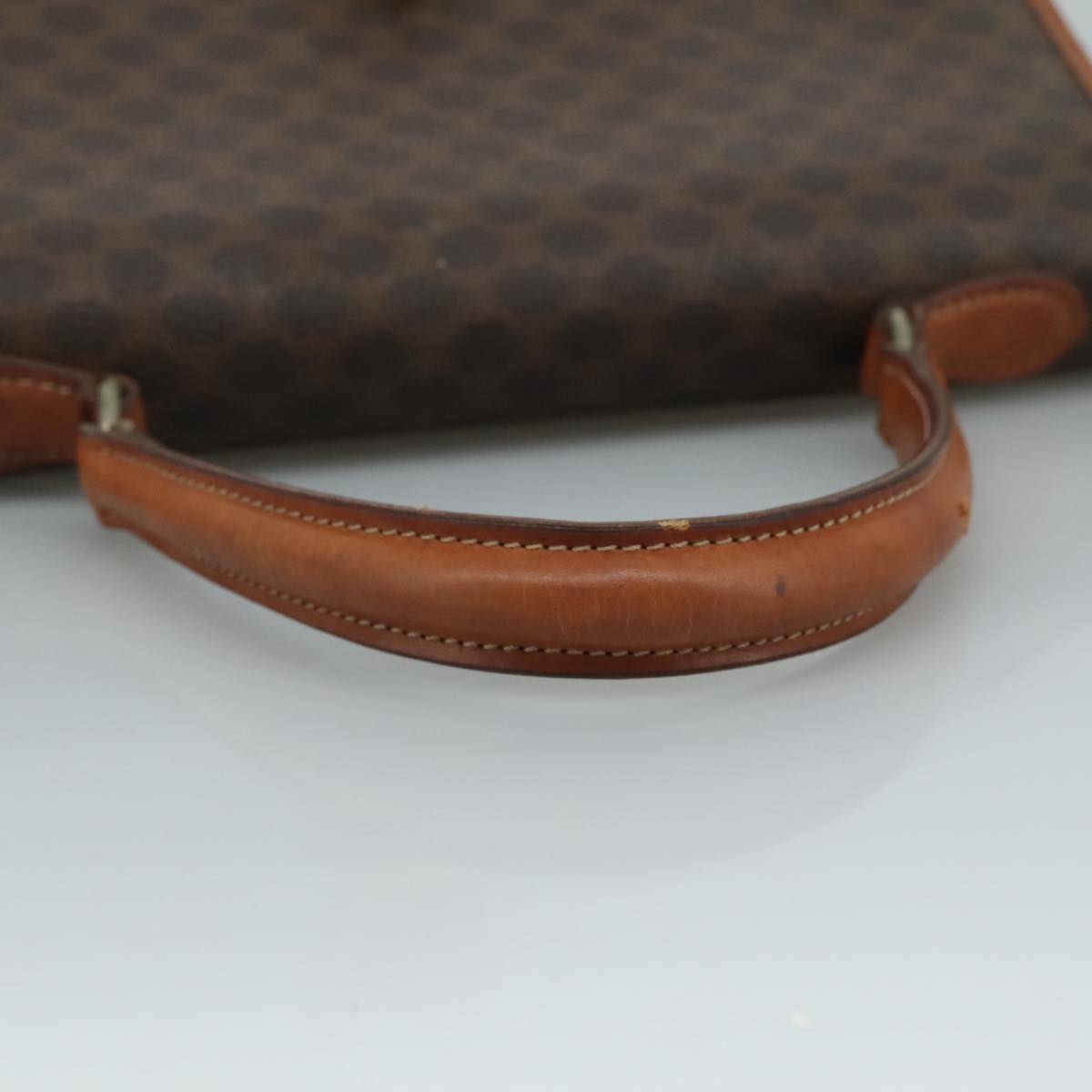 CELINE Macadam Canvas Hand Bag PVC Leather Brown Auth yk17101