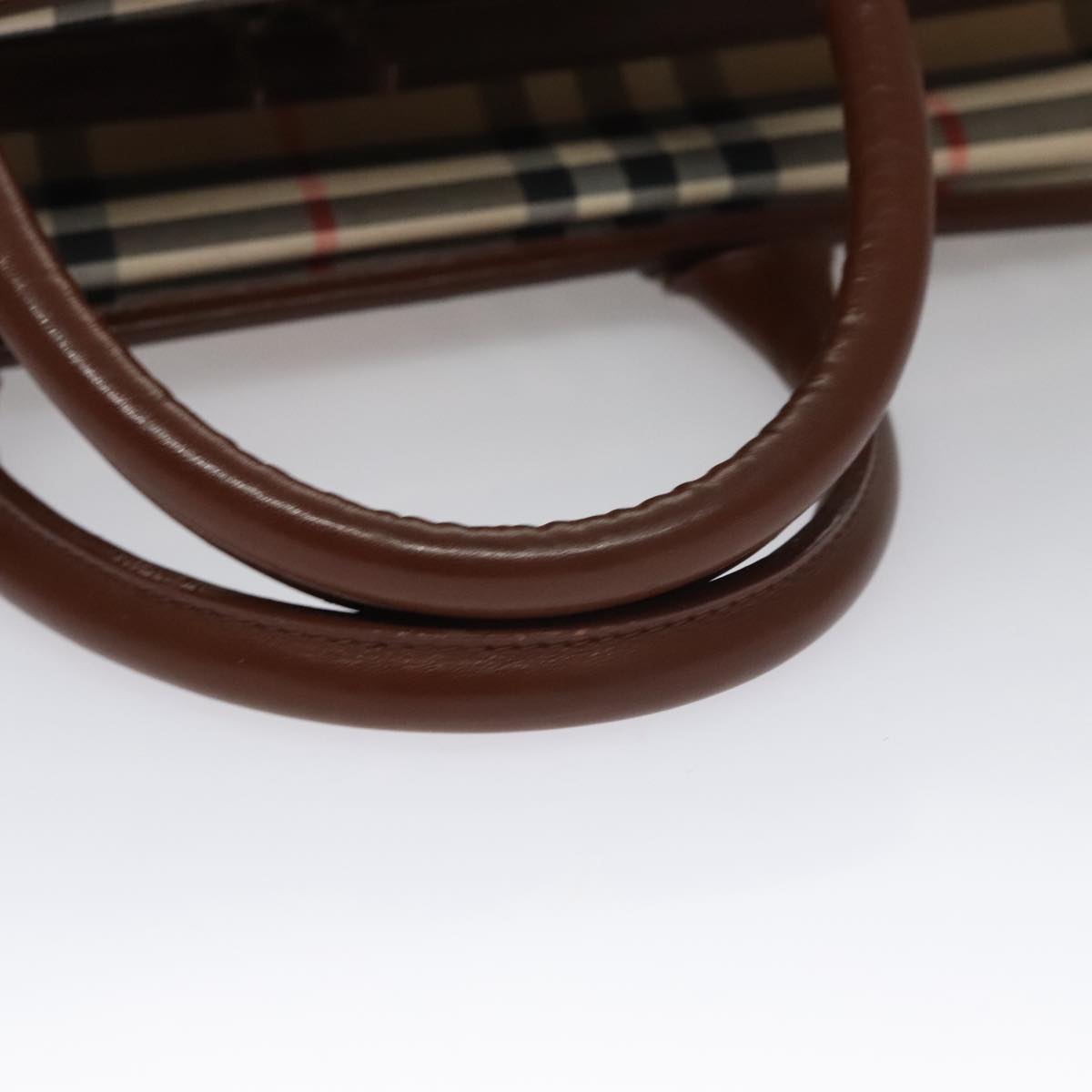 Burberrys Nova Check Boston Bag Canvas Beige Auth yk17113