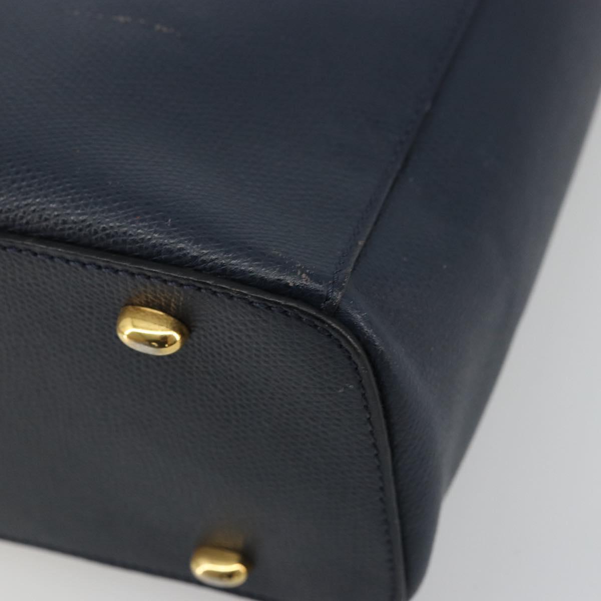 CELINE Hand Bag Leather Navy Auth yk17129