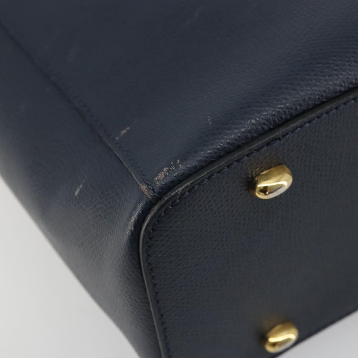 CELINE Hand Bag Leather Navy Auth yk17129