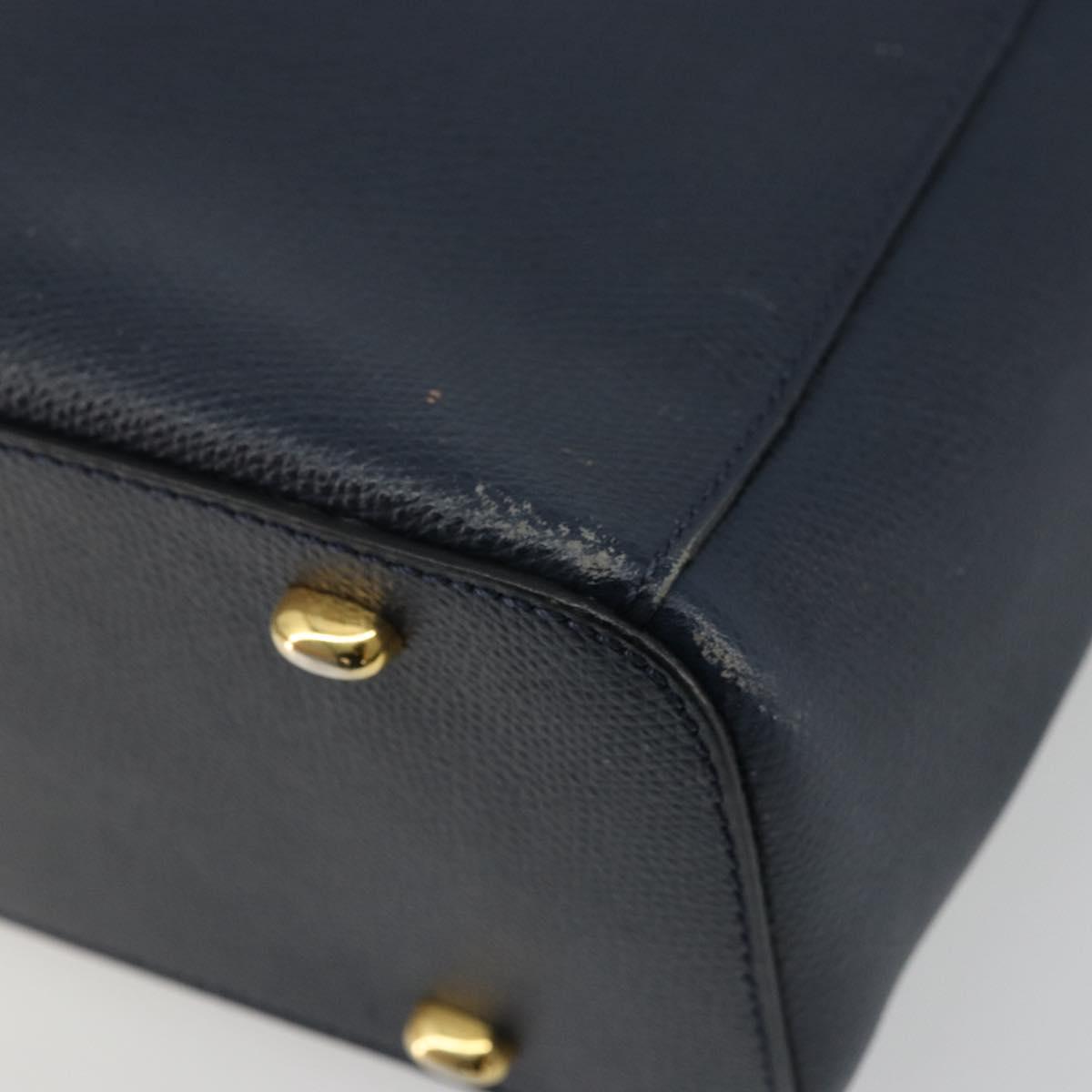 CELINE Hand Bag Leather Navy Auth yk17129