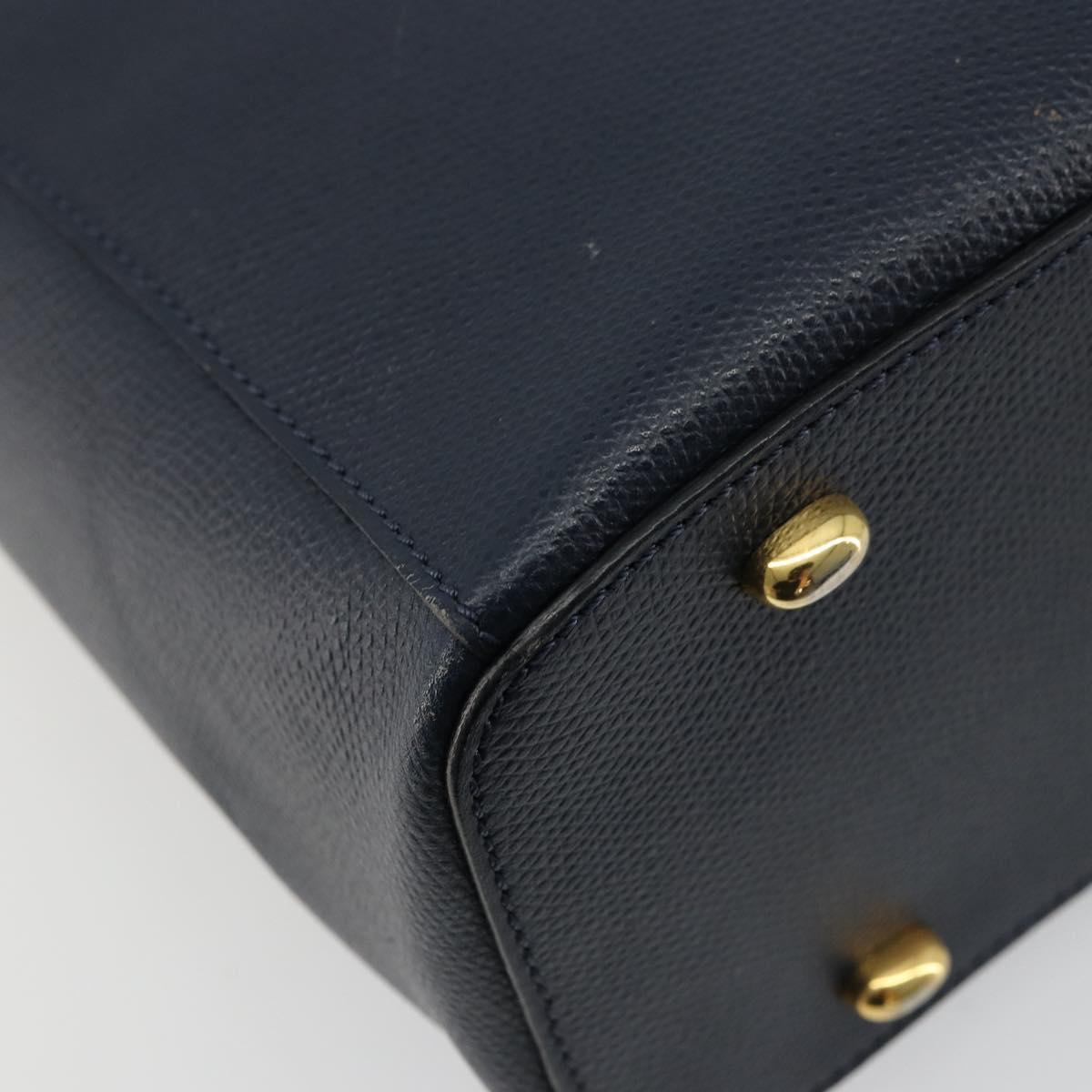 CELINE Hand Bag Leather Navy Auth yk17129