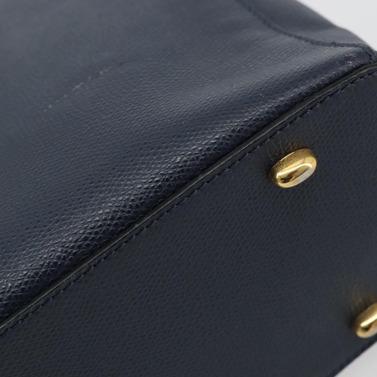 CELINE Hand Bag Leather Navy Auth yk17129