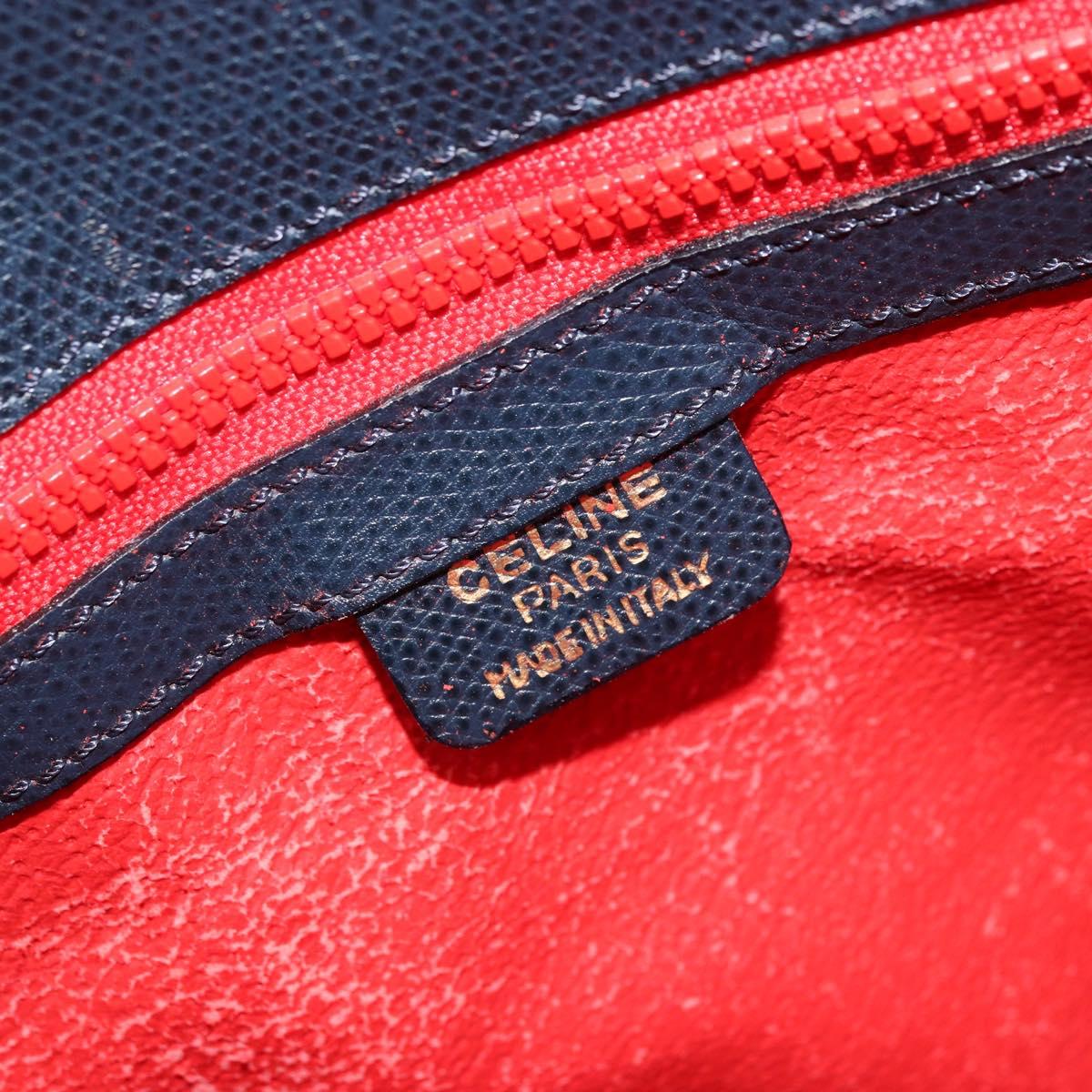 CELINE Hand Bag Leather Navy Auth yk17129