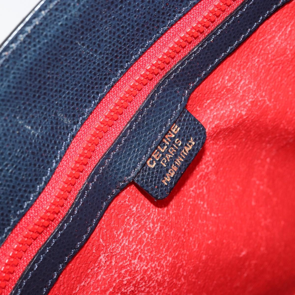 CELINE Hand Bag Leather Navy Auth yk17129