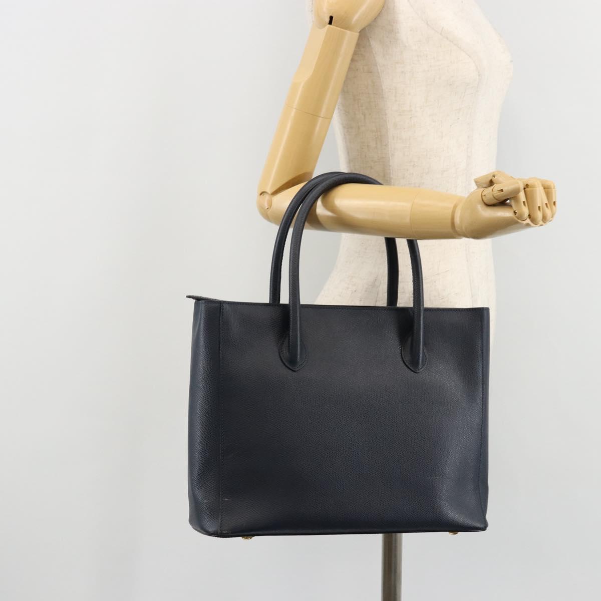 CELINE Hand Bag Leather Navy Auth yk17129
