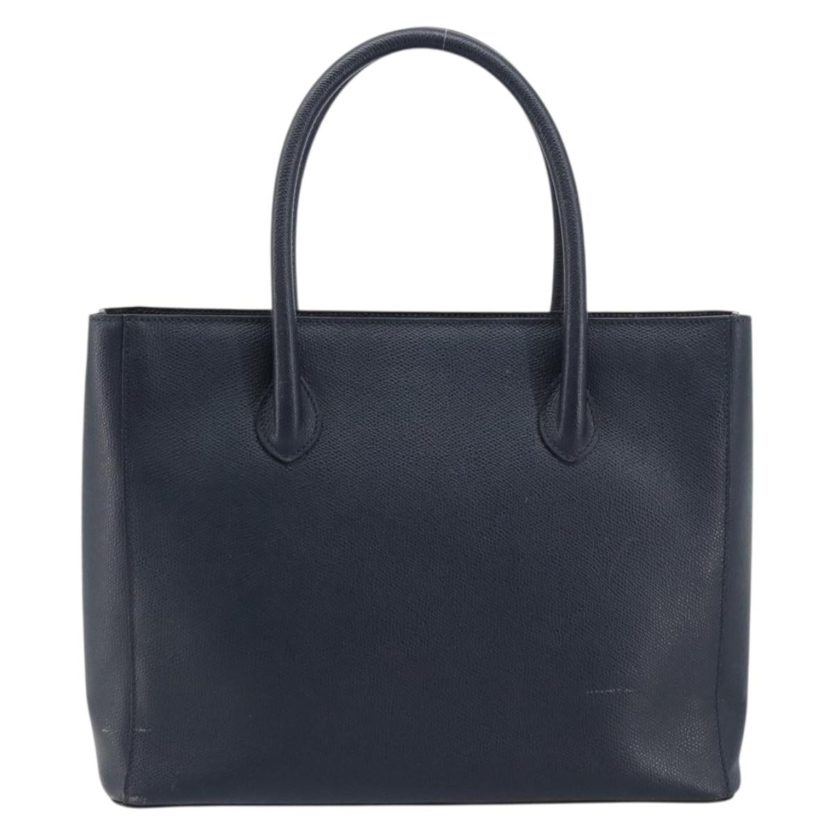 CELINE Hand Bag Leather Navy Auth yk17129