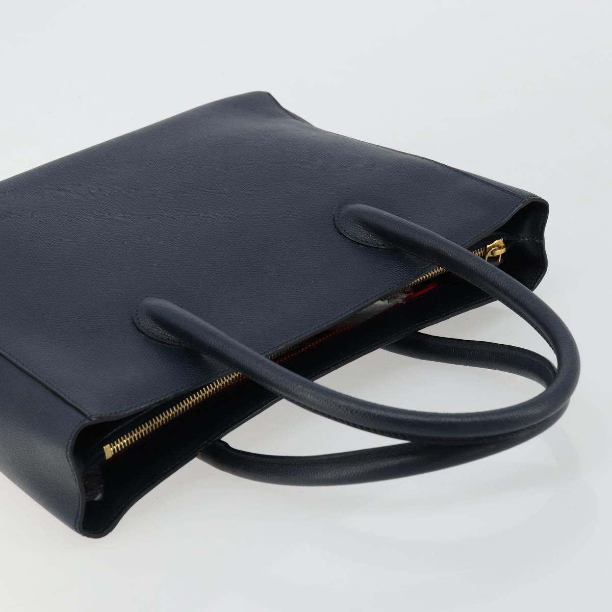 CELINE Hand Bag Leather Navy Auth yk17129