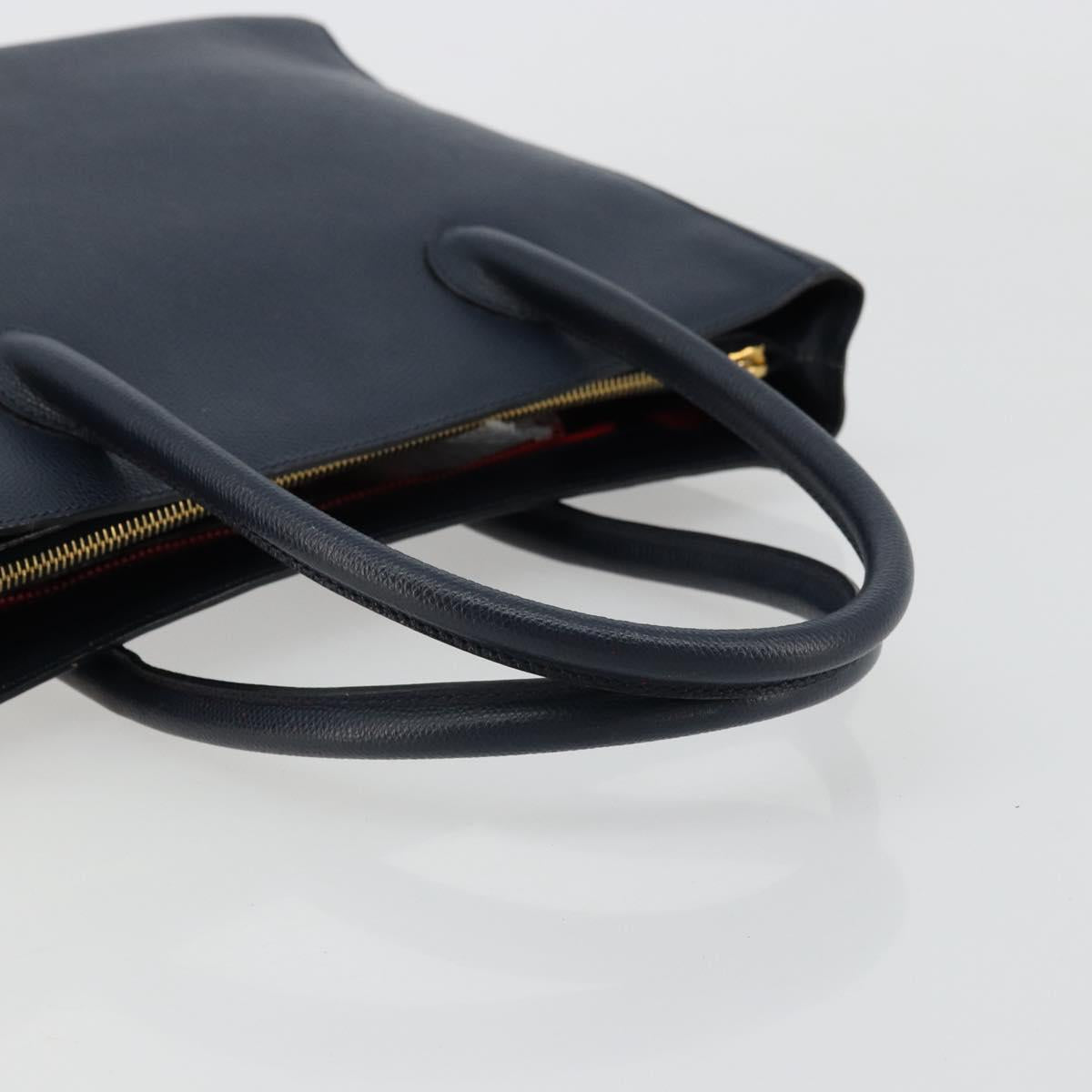 CELINE Hand Bag Leather Navy Auth yk17129