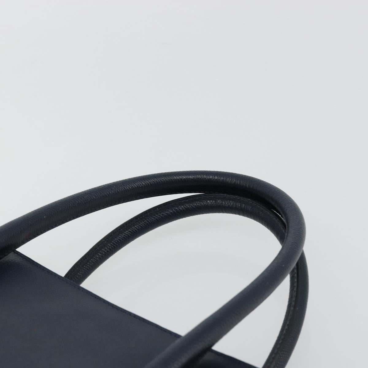 CELINE Hand Bag Leather Navy Auth yk17129