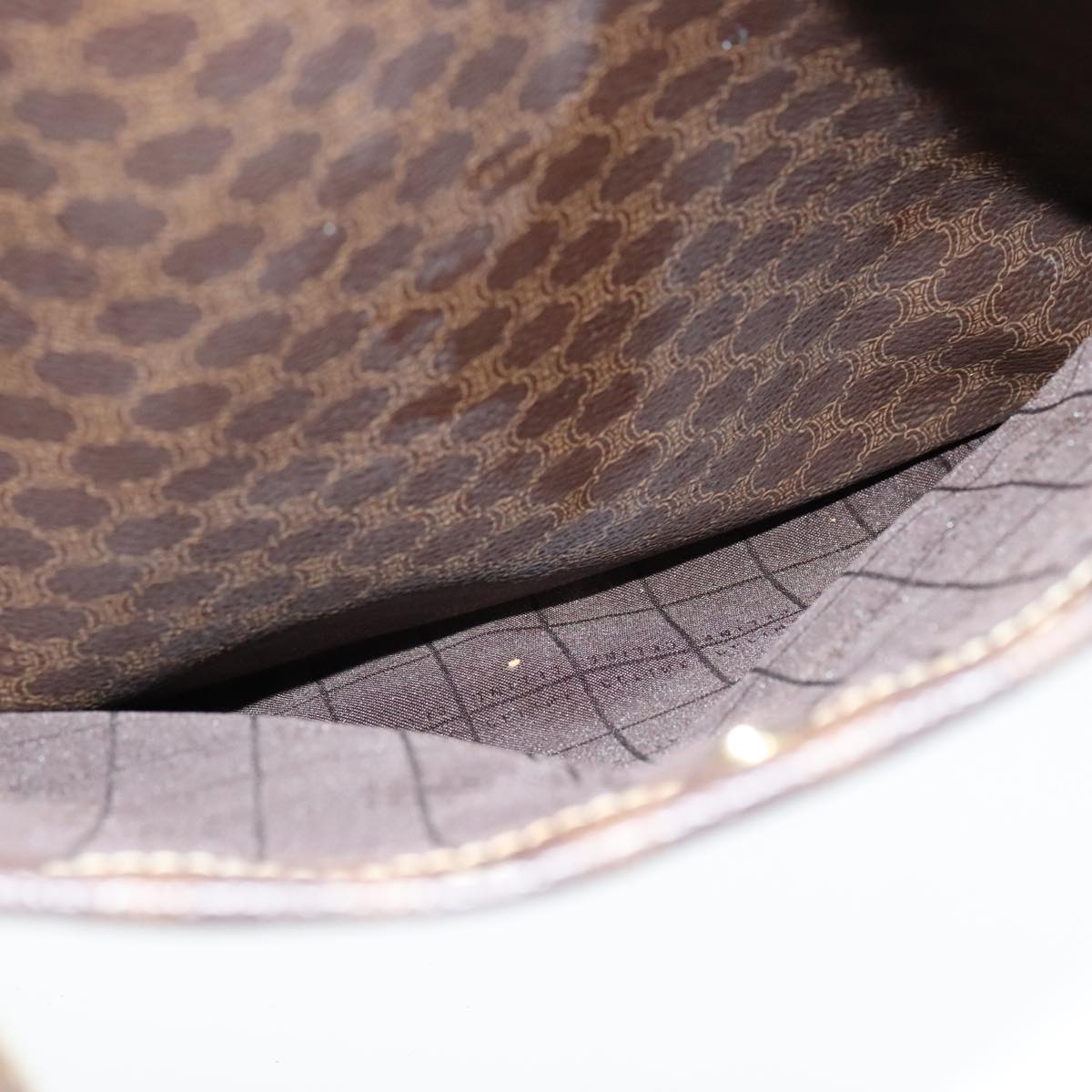 CELINE Macadam Canvas Tote Bag PVC Brown Gold Auth yk17143