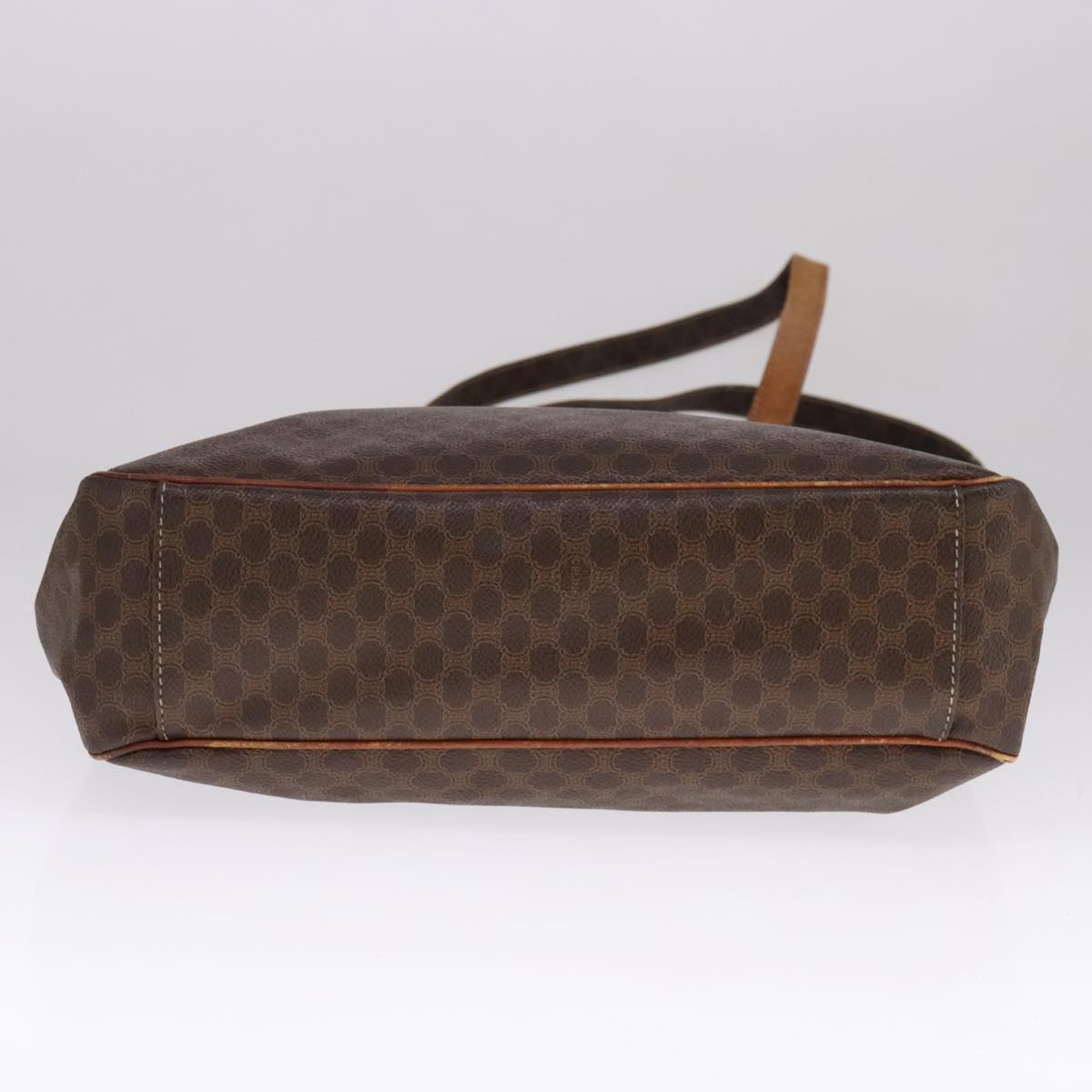 CELINE Macadam Canvas Tote Bag PVC Brown Gold Auth yk17143