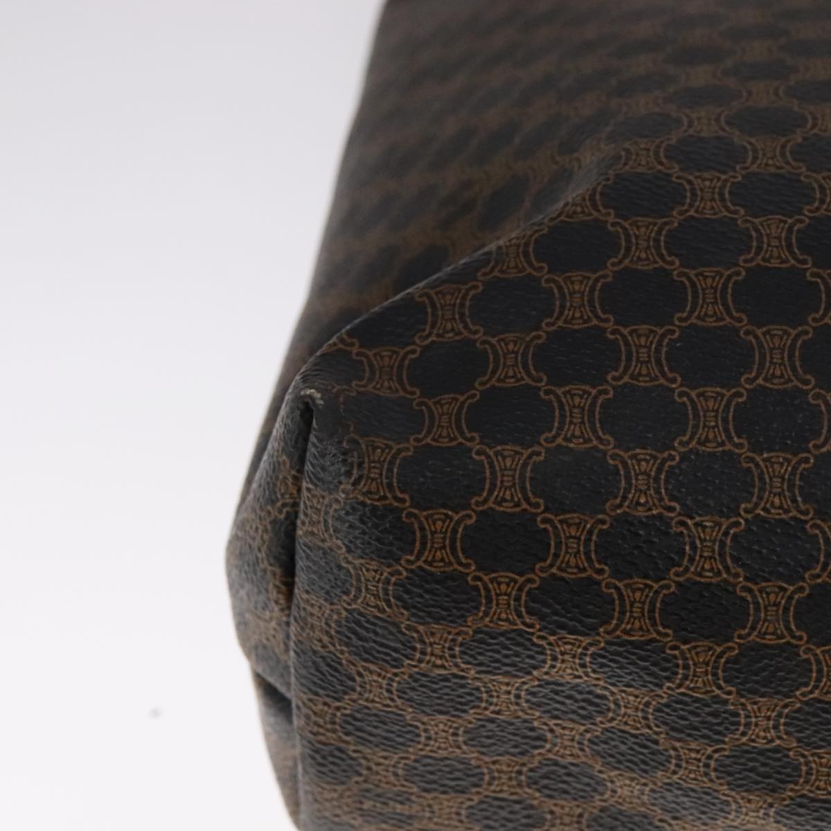 CELINE Macadam Canvas Tote Bag PVC Leather Black Auth yk17145