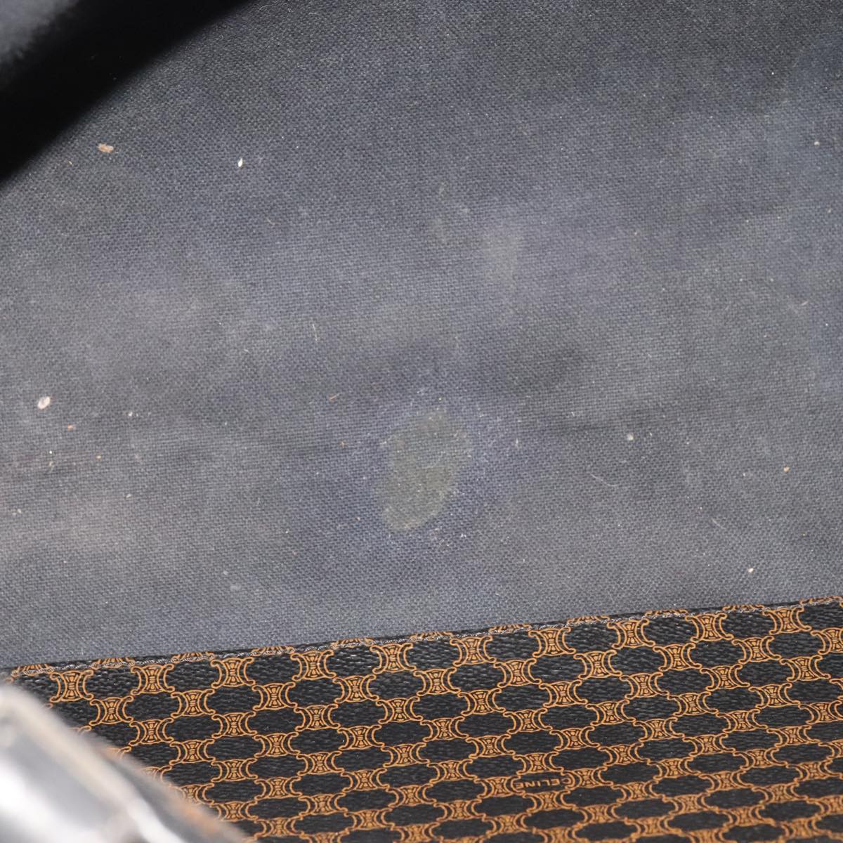 CELINE Macadam Canvas Tote Bag PVC Leather Black Auth yk17145