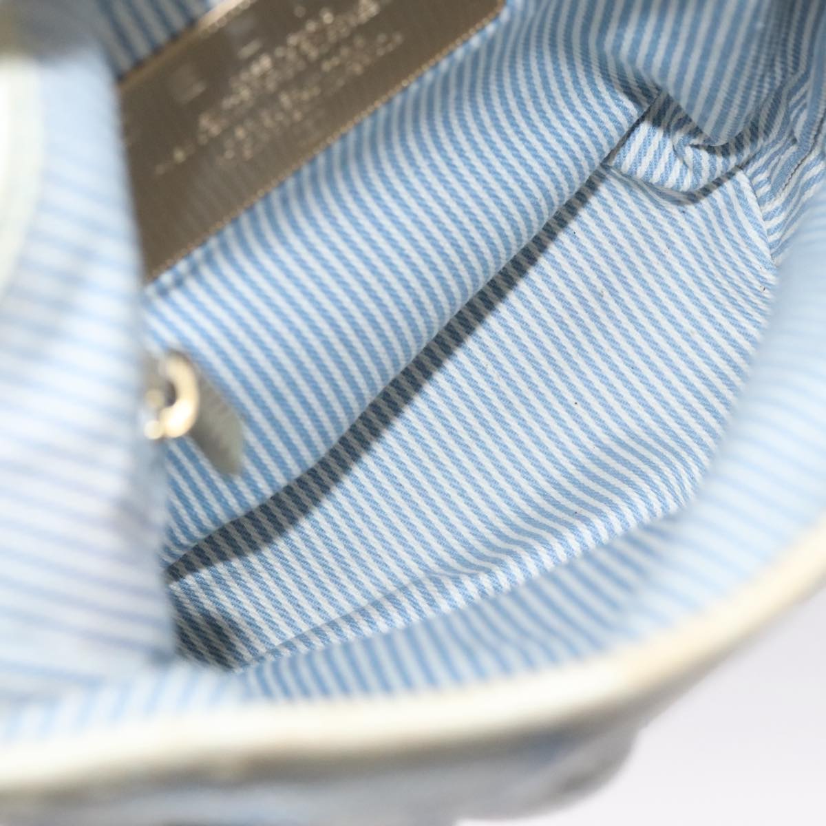 CELINE C Macadam Canvas Shoulder Bag Light Blue Auth yk17148