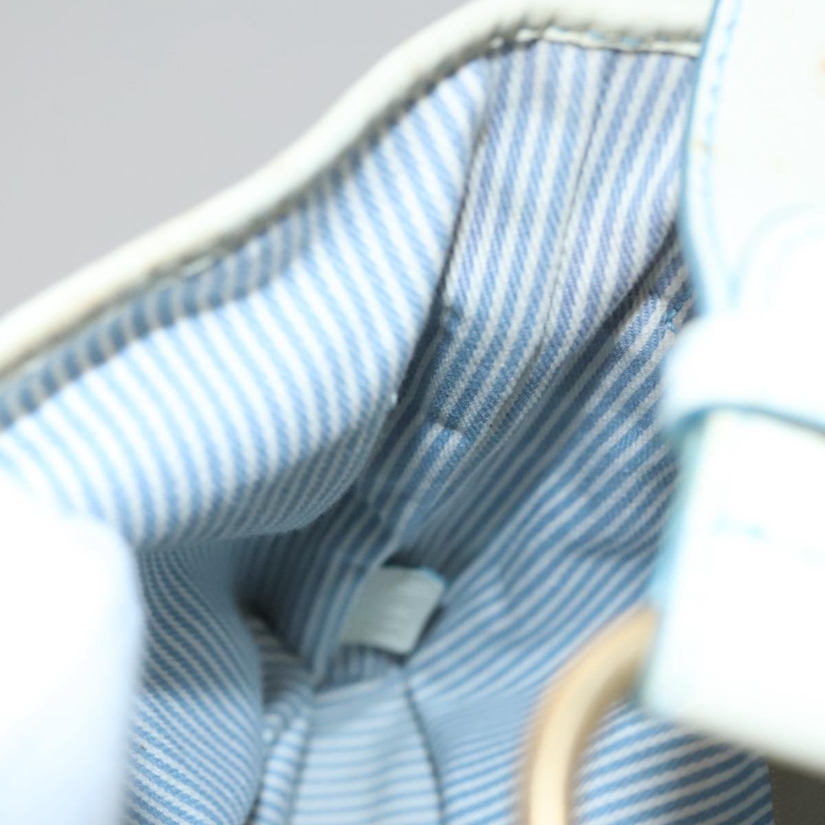 CELINE C Macadam Canvas Shoulder Bag Light Blue Auth yk17148